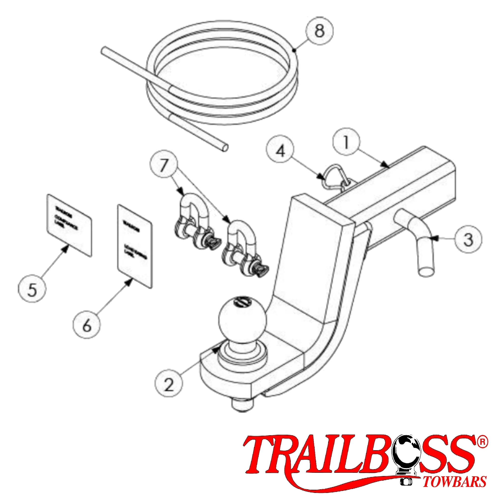 TrailBoss Towbar to suit TOYOTA LANDCRUISER 300 SERIES WAGON (TBM KIT) 07/2021-ON