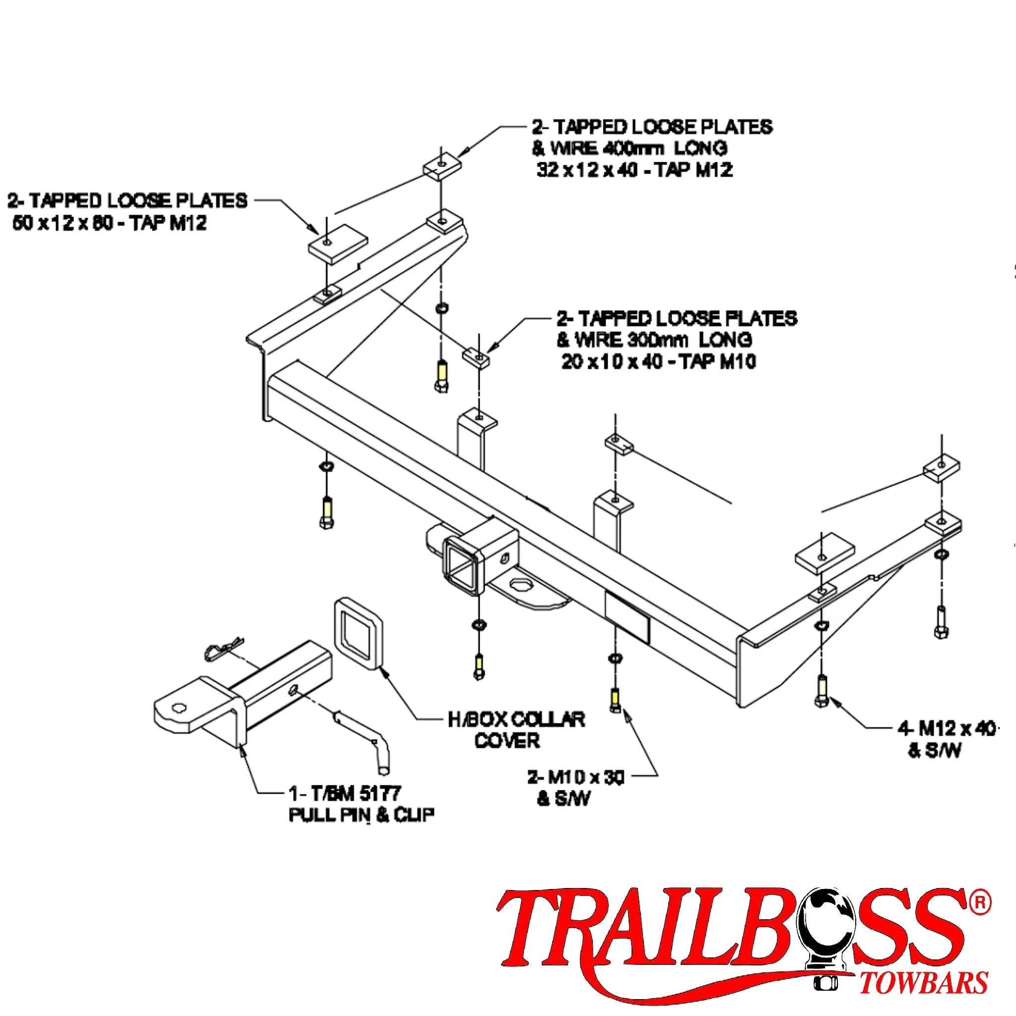 TrailBoss HEAVY DUTY Towbar to suit Nissan Patrol Cab Chassis Coil Spring 04/1992 - 12/2014