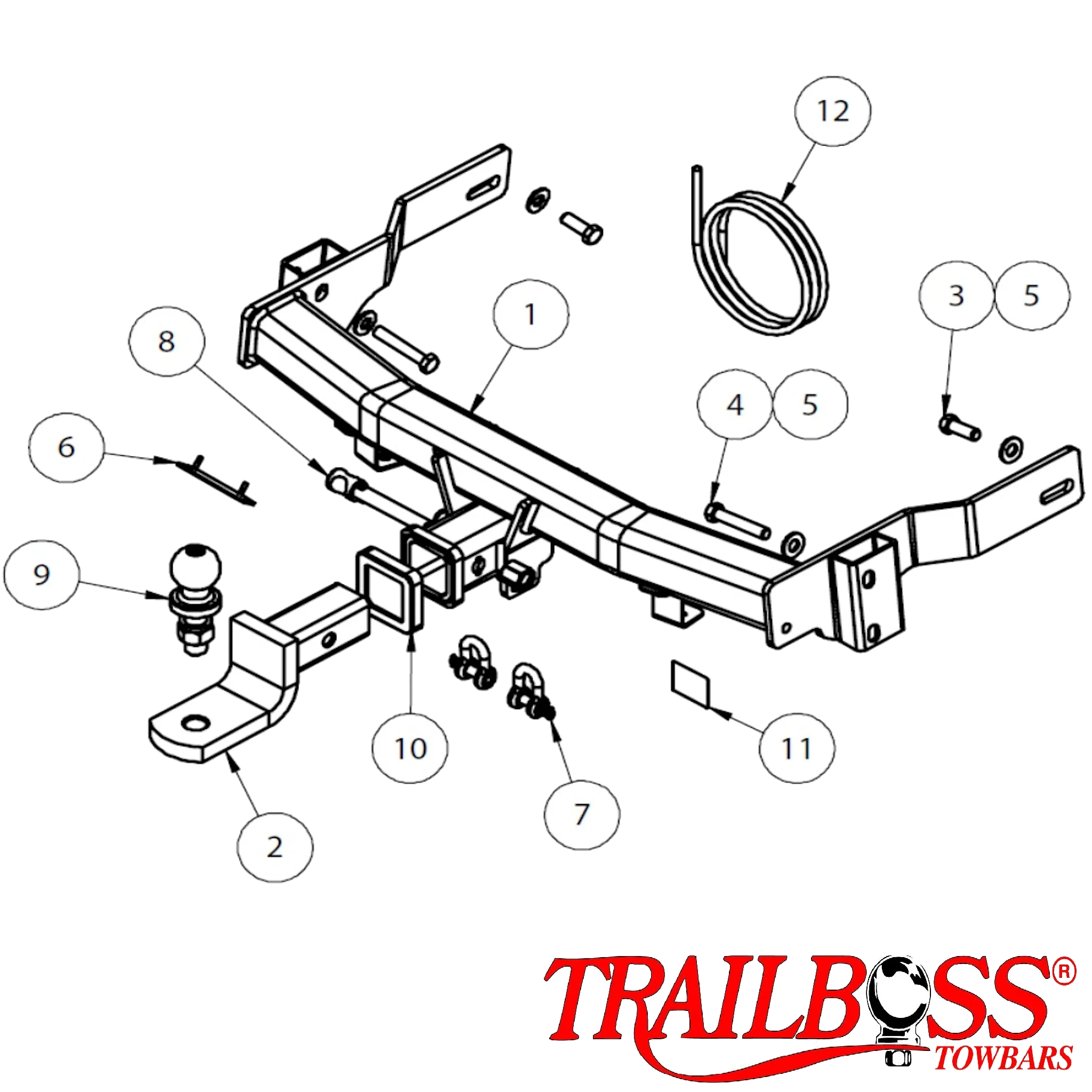 TrailBoss Heavy Duty Towbar to suit Holden Captiva 5 & 7 Seater SUV 10/2006 - 07/2018