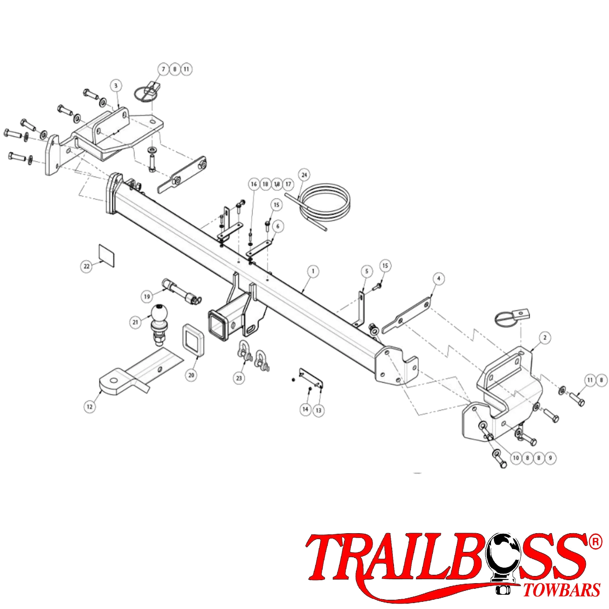 TrailBoss Towbar to suit HYUNDAI TUCSON SUV TL3 ACTIVE X/ELITE/GO/HIGHLANDER 06/2018-12/2018