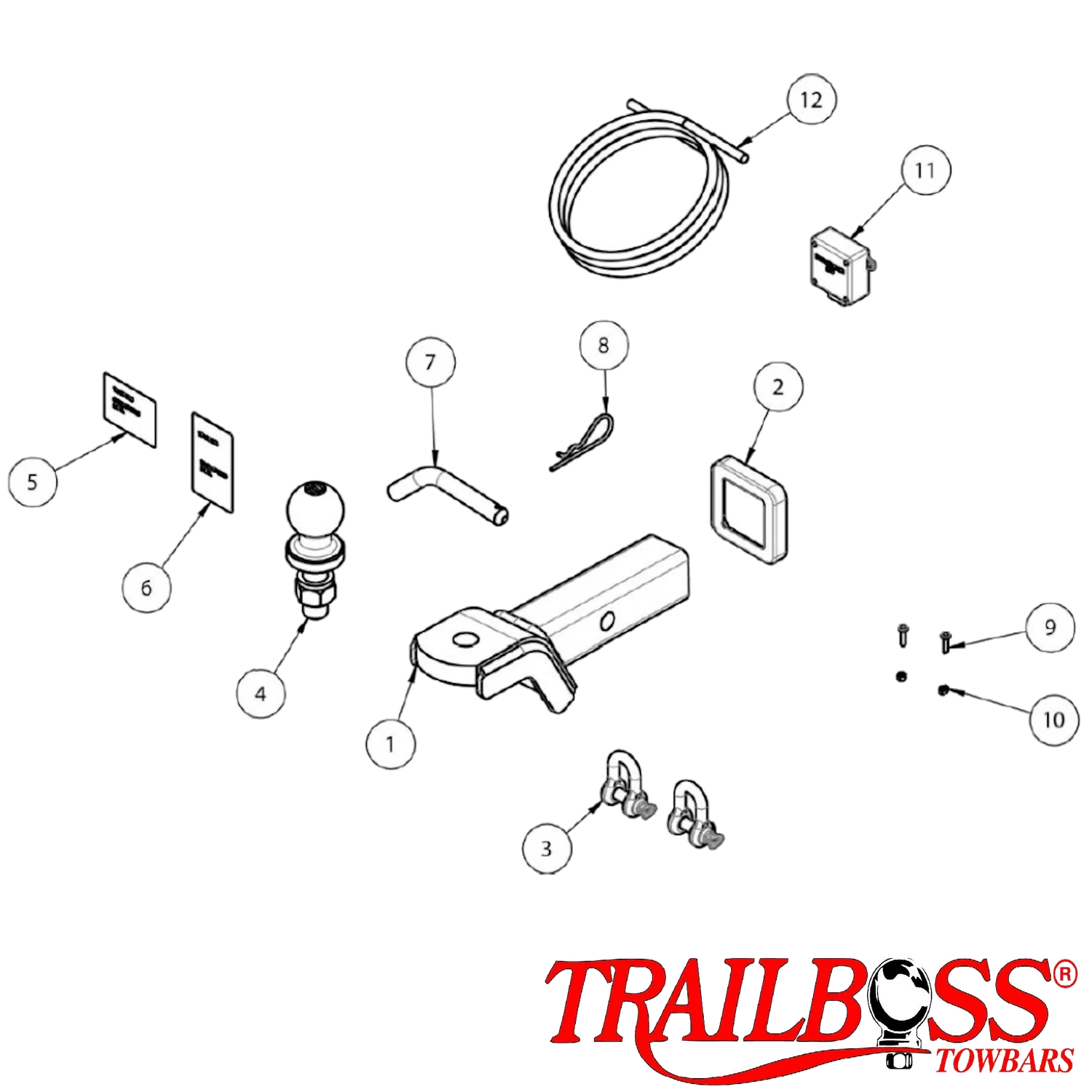 TrailBoss Heavy Duty Towbar for Isuzu D-Max TF Tub Body 10/2021 - On (Suits Vehicles with Genuine Towbar Installed)