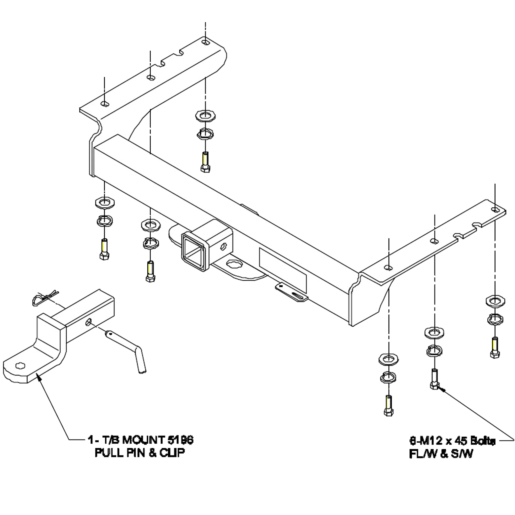 TrailBoss Heavy Duty Towbar to suit JEEP CHEROKEE LTD/SPORT 08/1997-08/2001