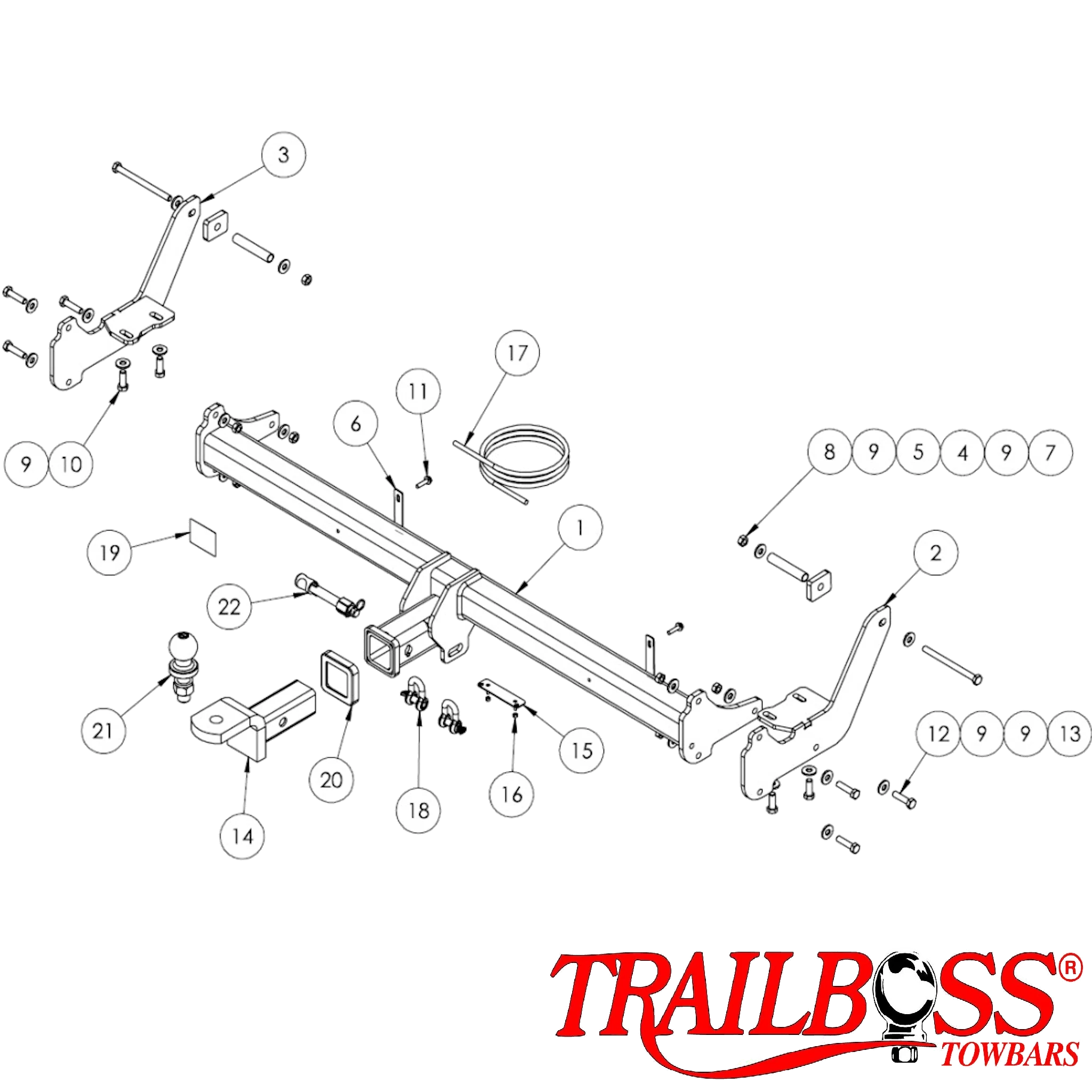 TrailBoss Towbar to suit LDV G10 Van 01/2015 - On (Fits Coil Rear Suspension only)