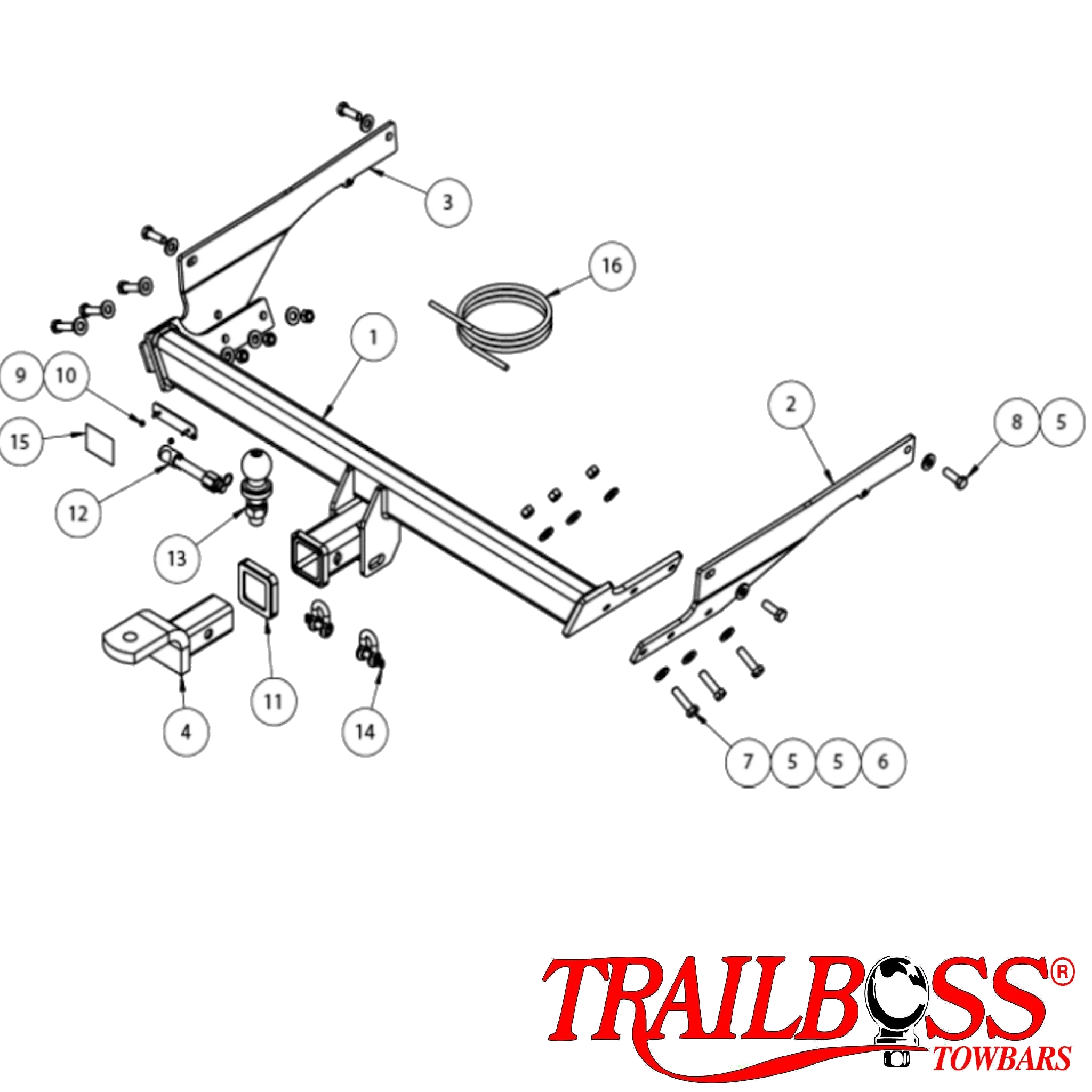 TRAILBOSS Heavy Duty TowBar to suit MAZDA CX-9 SUV TC MY 7/2016-ON