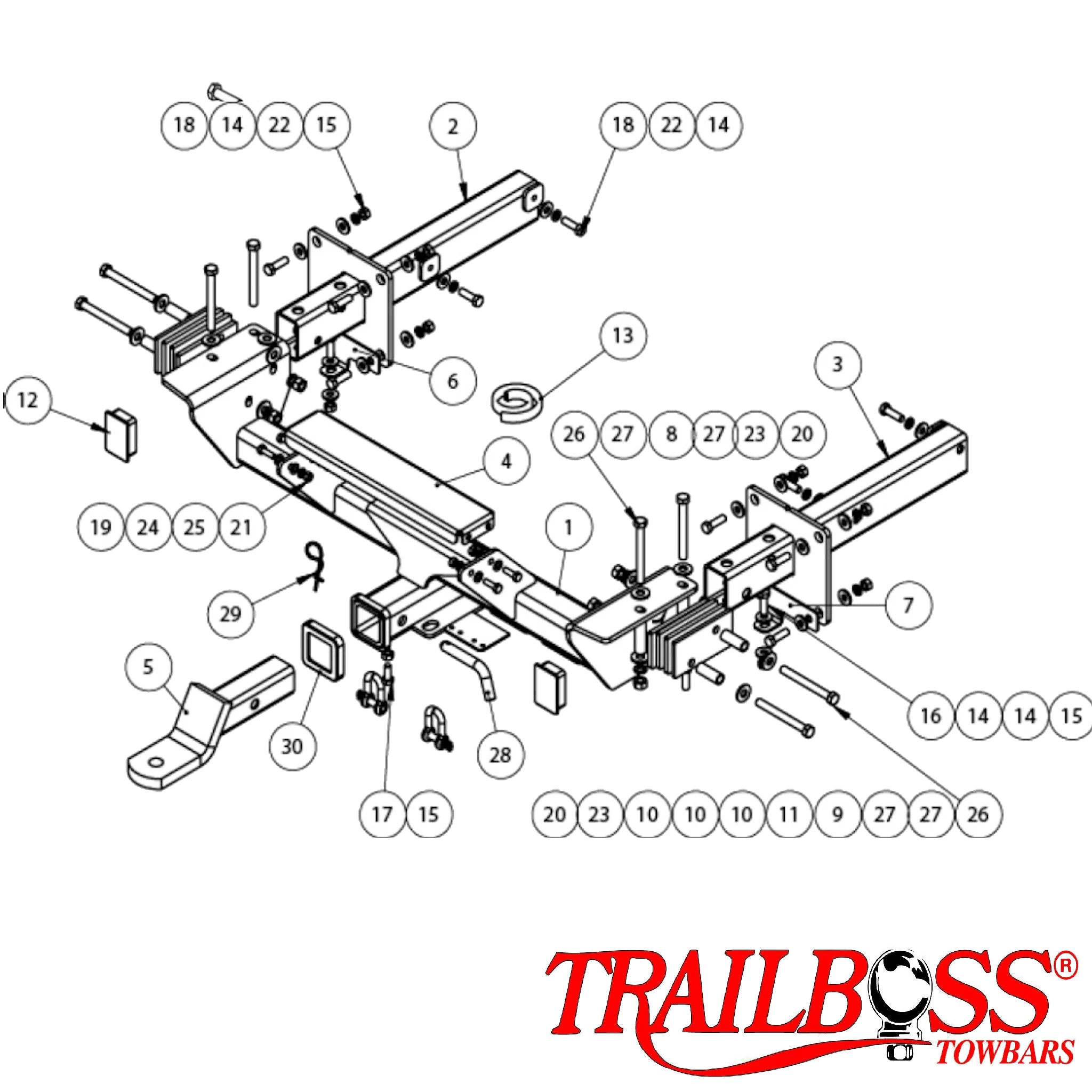 TRAILBOSS TOWBAR TO SUIT Mercedes-Benz M Class W166 SUV 04/2012 - 12/2016 (Fits AdBlue Inc AMG)