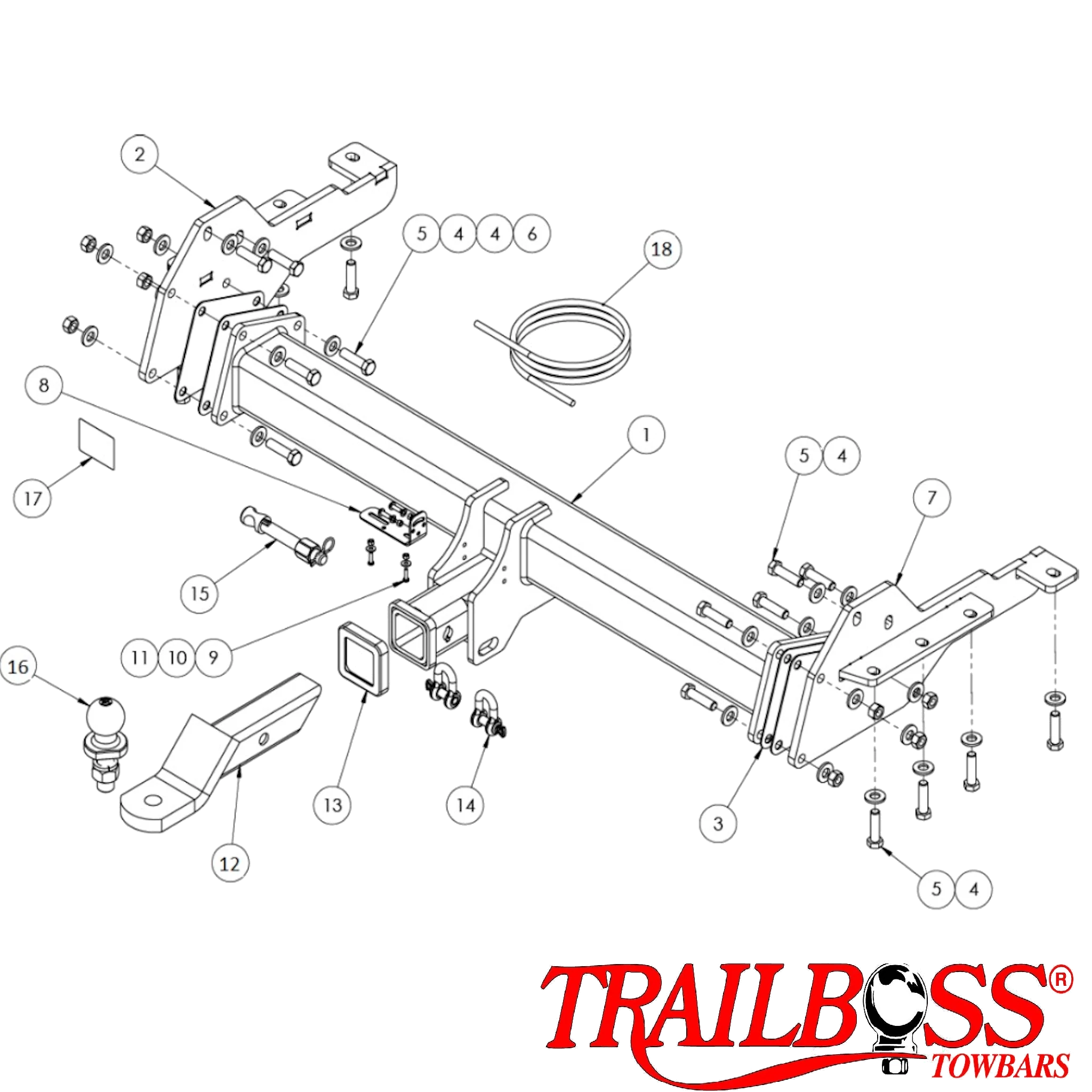 Trailboss Heavy Duty Towbar to suit Mercedes X-Class Pure/Proressive/Power 4D UTE 2017-ON