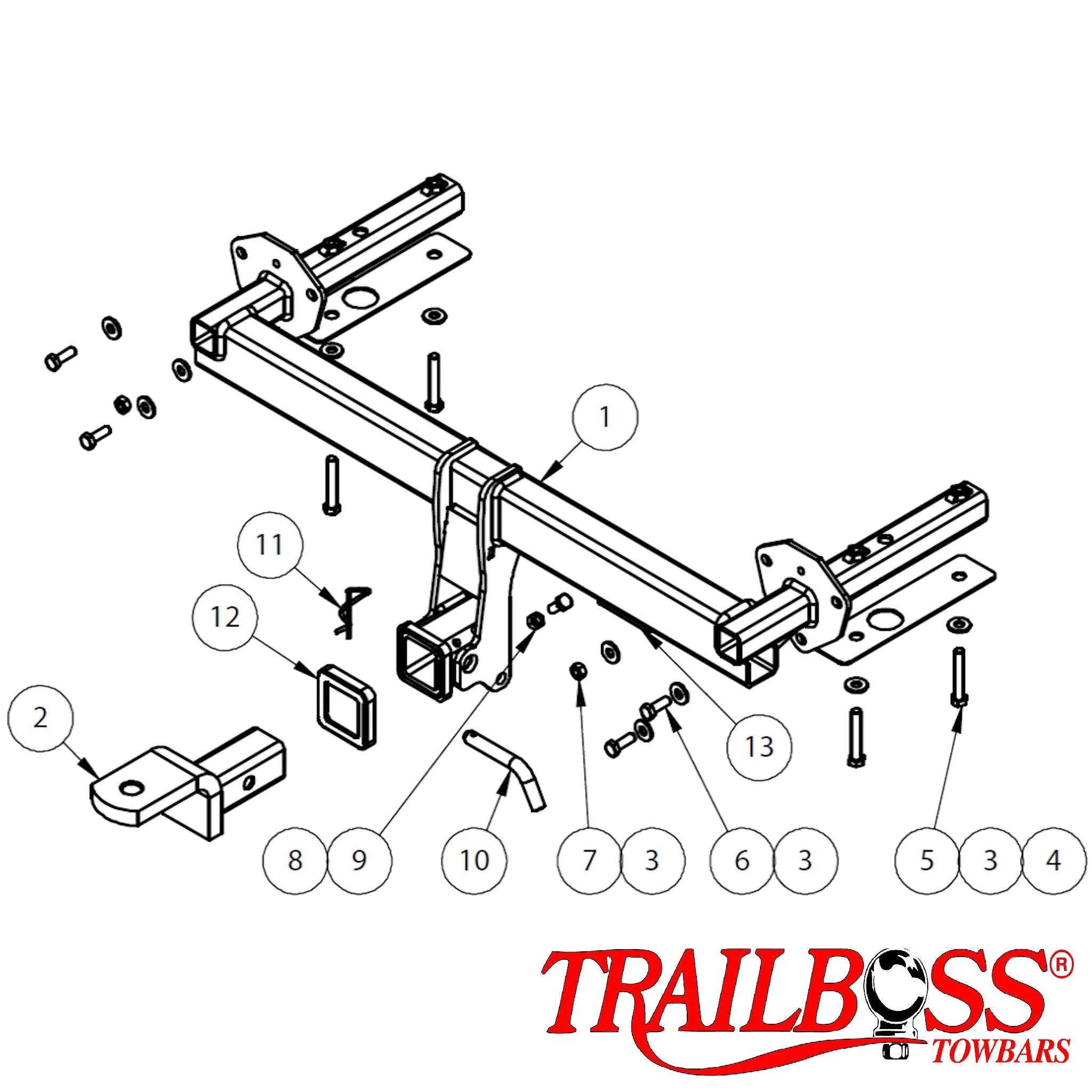 TRAILBOSS Heavy Duty Towbar to suit SUBARU Forester SUV S4 MY 10/2012-7/2018