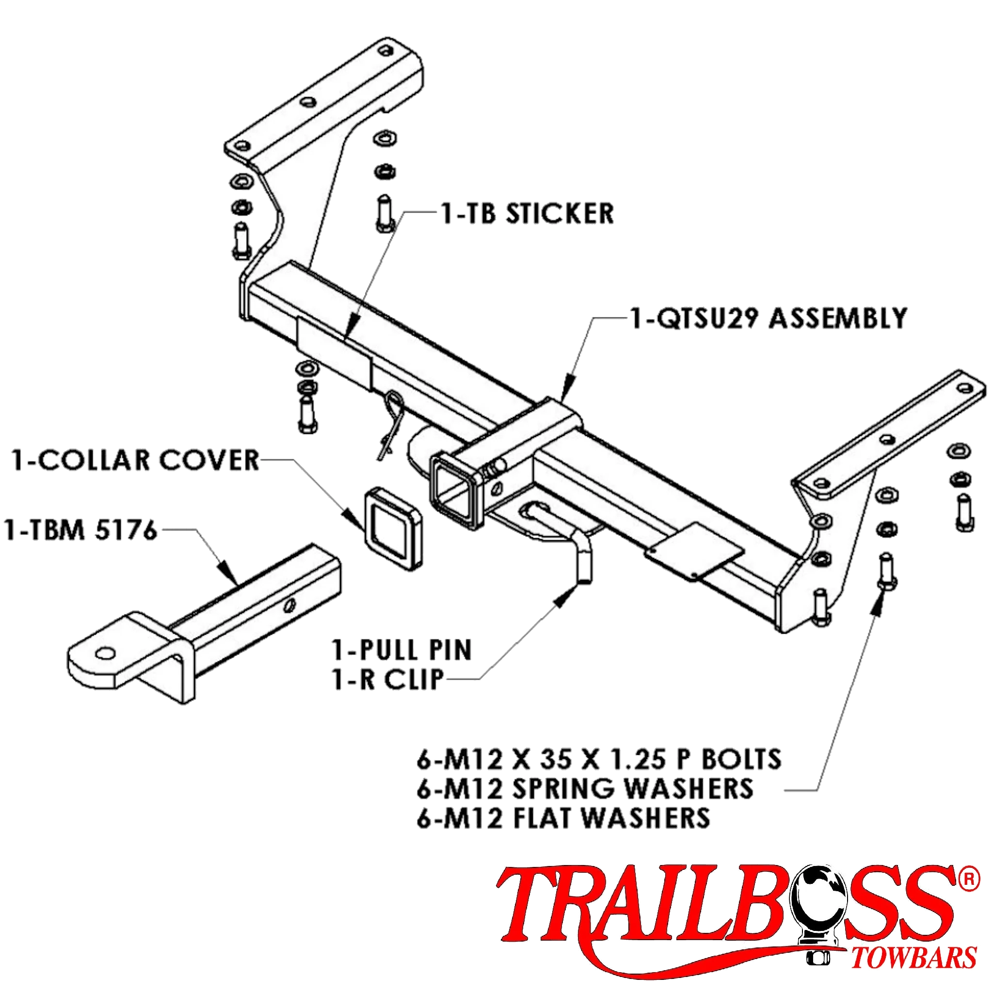 TrailBoss HEAVY DUTY Towbar to suit SUZUKI GRAND VITARA 5D SUV 09/2005-ON
