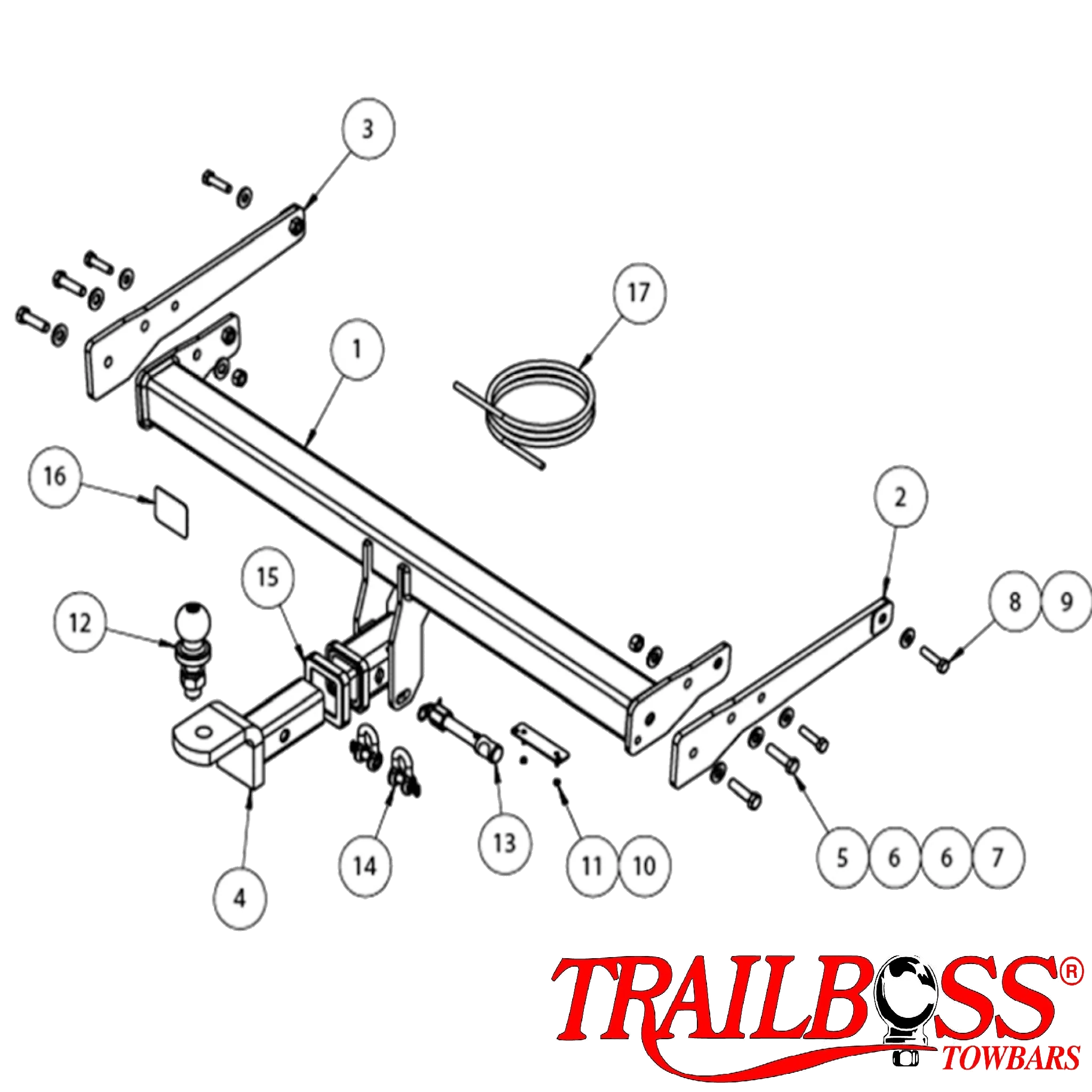 TRAILBOSS TOWBAR TO SUIT ON VOLKSWAGEN TIGUAN 5NA 06/2016-ON (FITS ADBLUE)