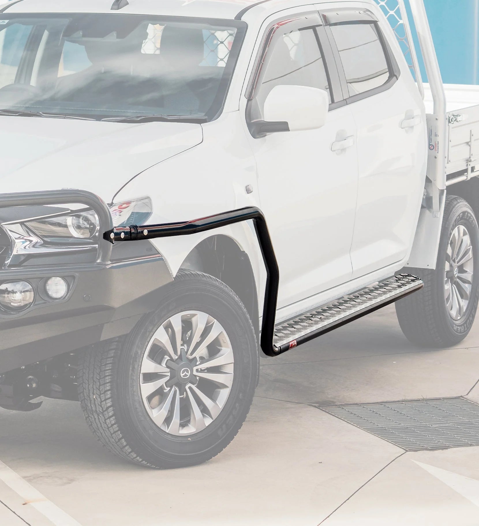 BT50 2011-2021 Side Step and Rail Package (Sand Black) (50mm Bull Bar)