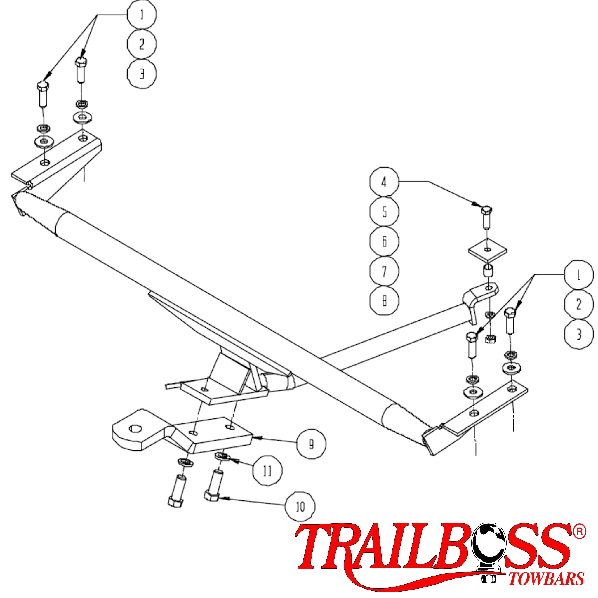 TrailBoss Towbar to suit SUBARU LIBERTY WAGON 06/1994-09/2003
