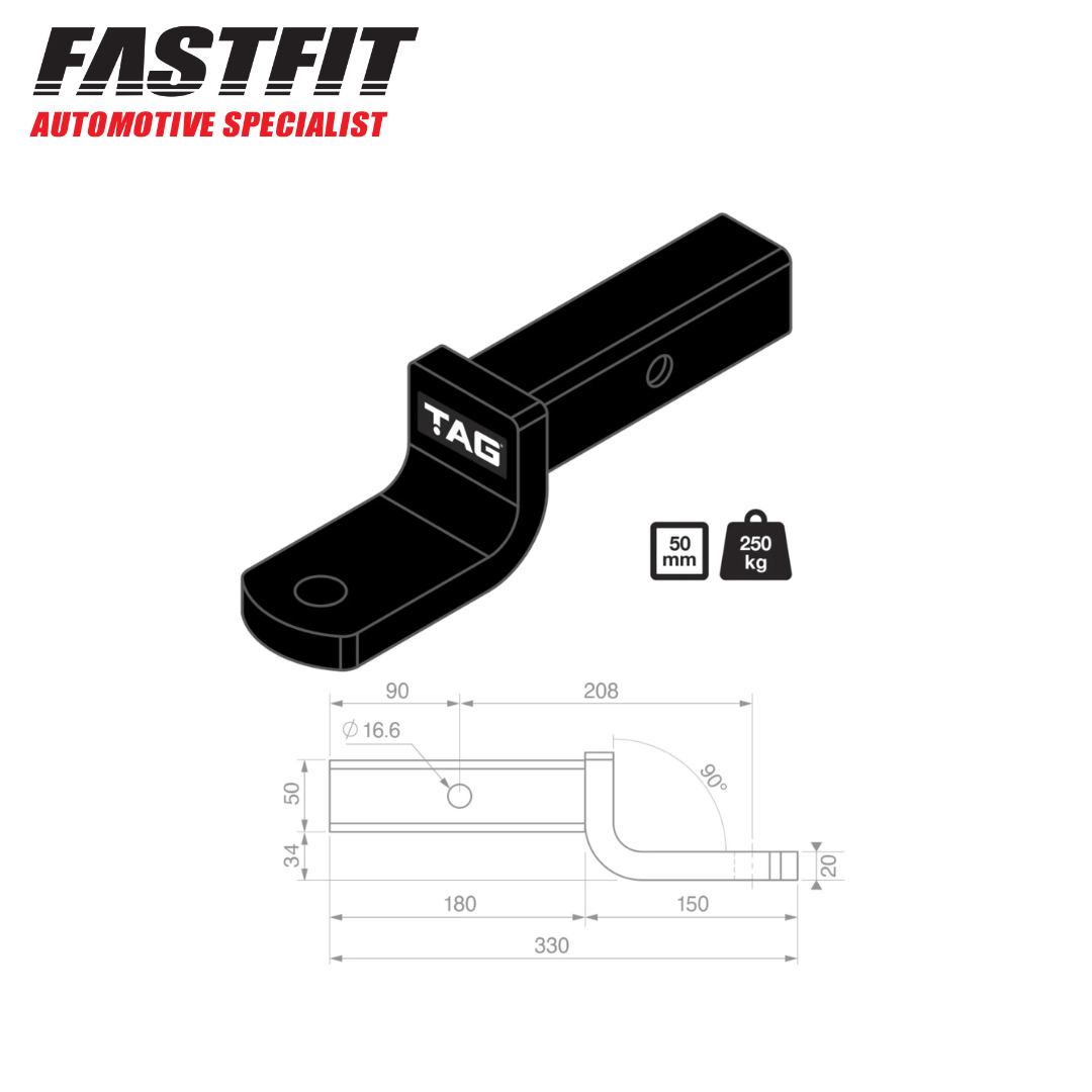 Short Shank Extra Heavy Duty Adjustable Ballmount Rated To 4000kg 12 Stages