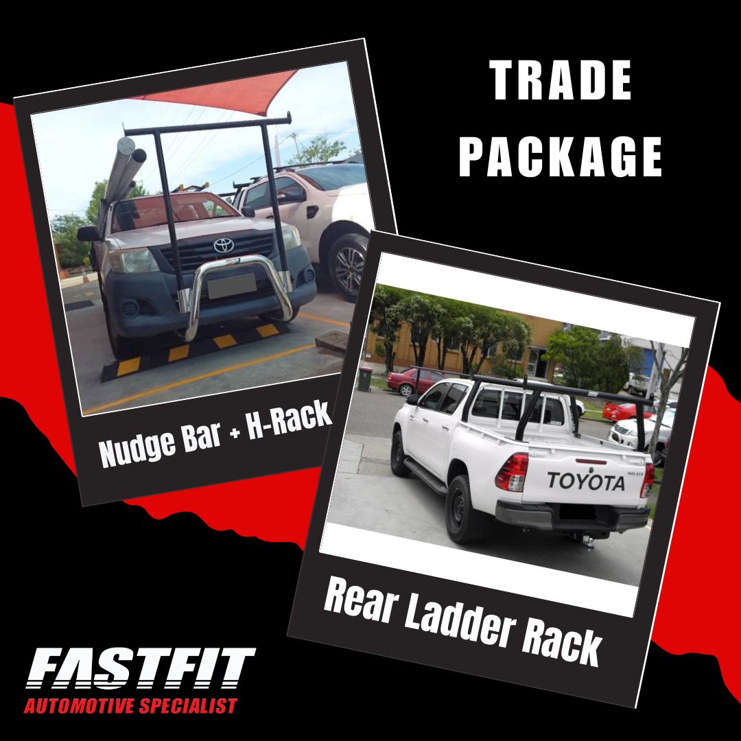 TRADE PACKAGE (BLACK REAR LADDER RACK) TO SUIT TOYOTA HILUX 2011-2015