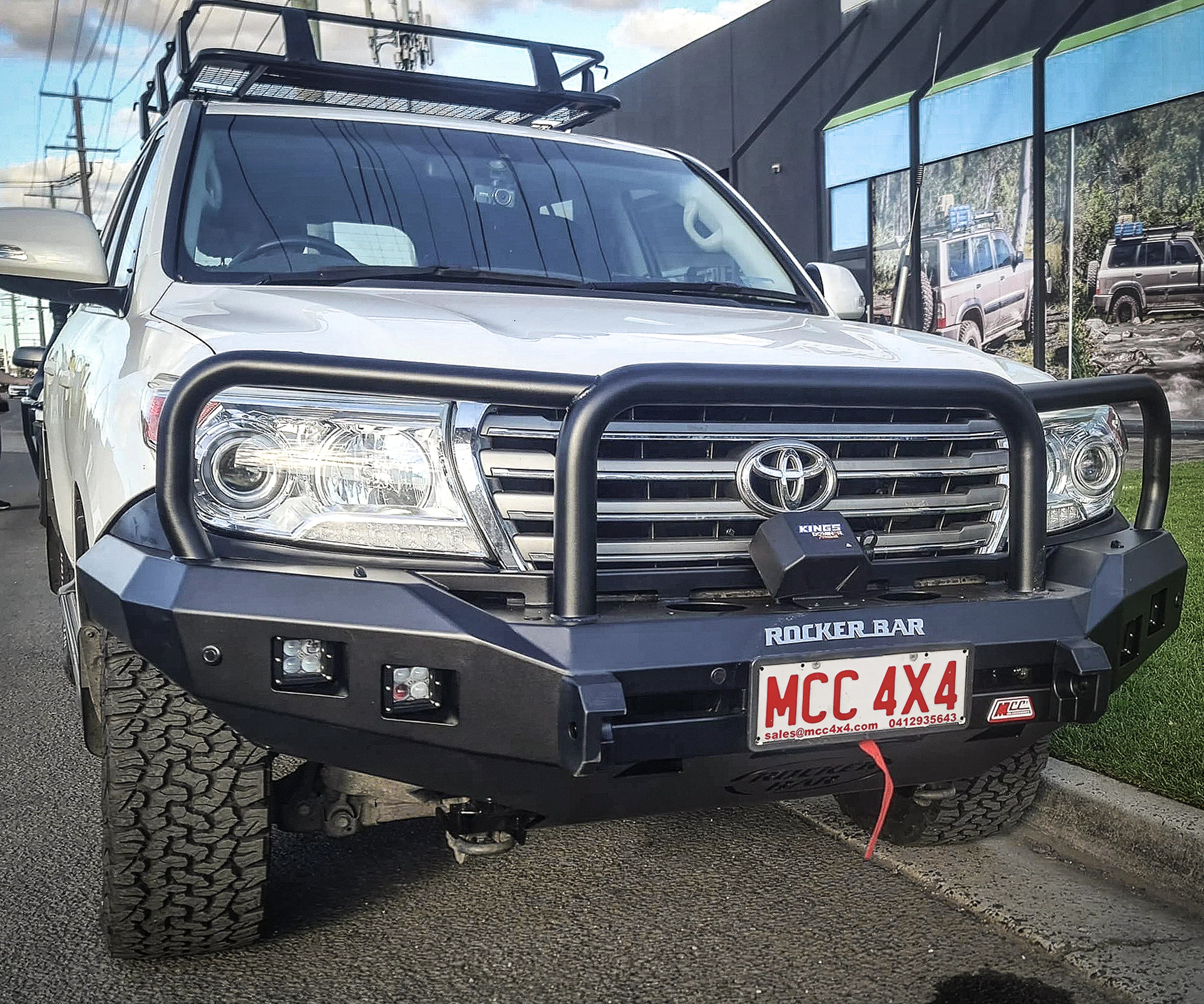 MCC 078-02 Triple Loop Rocker Bull Bars (Square Lights) to suit LANDCRUISER 200 SERIES 2007-2015