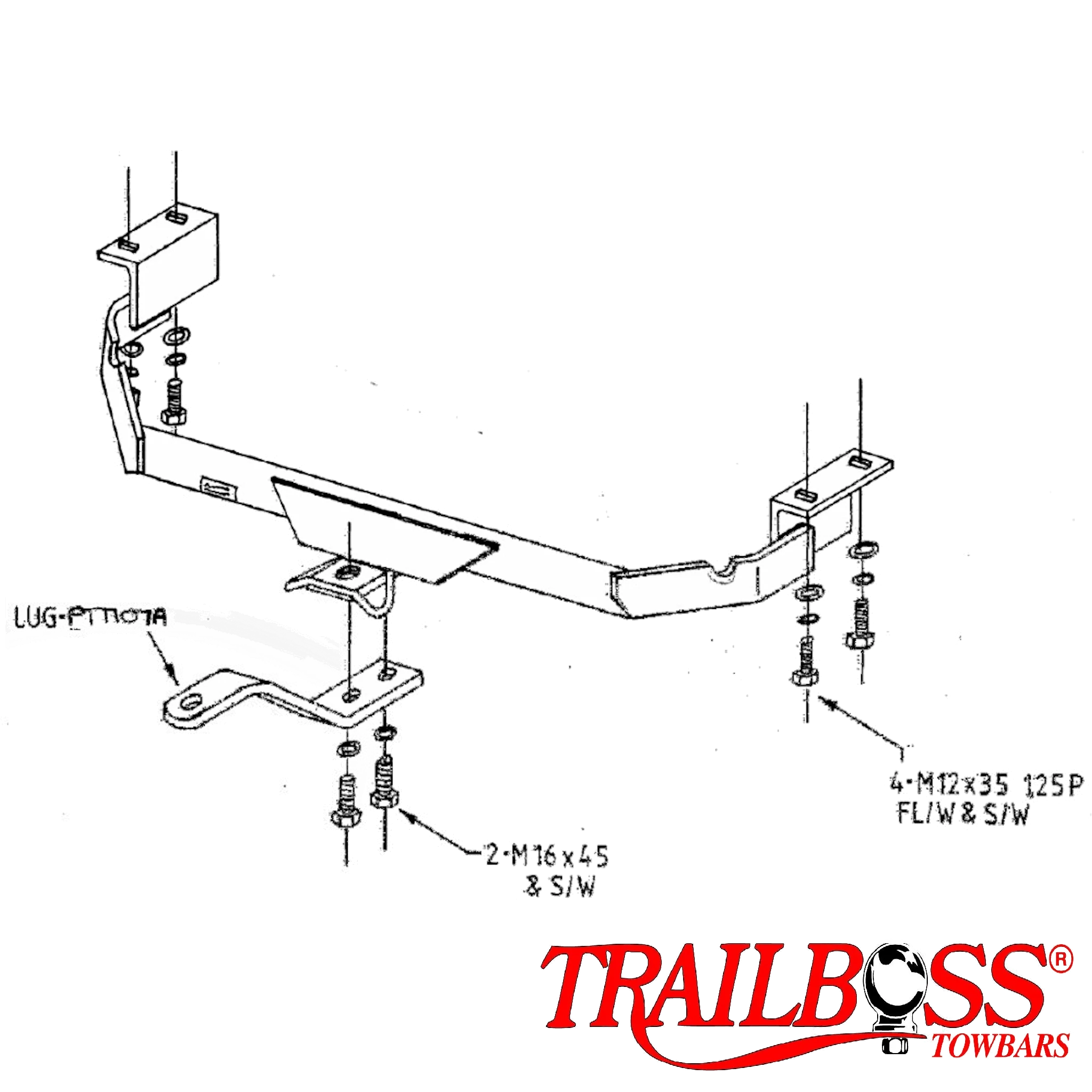TrailBoss Towbar to suit TOYOTA TARAGO PEOPLE MOVER 07/1990-06/2000