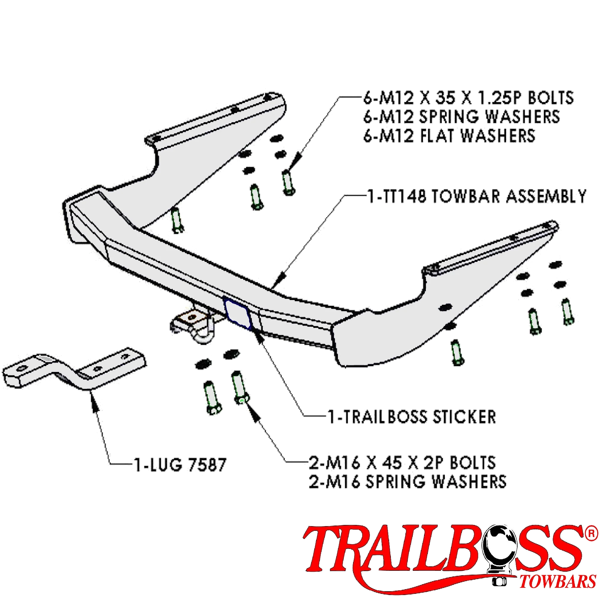 FastFit Standard Tow Bar to Suit Imported Toyota Estima 03/2006 ON