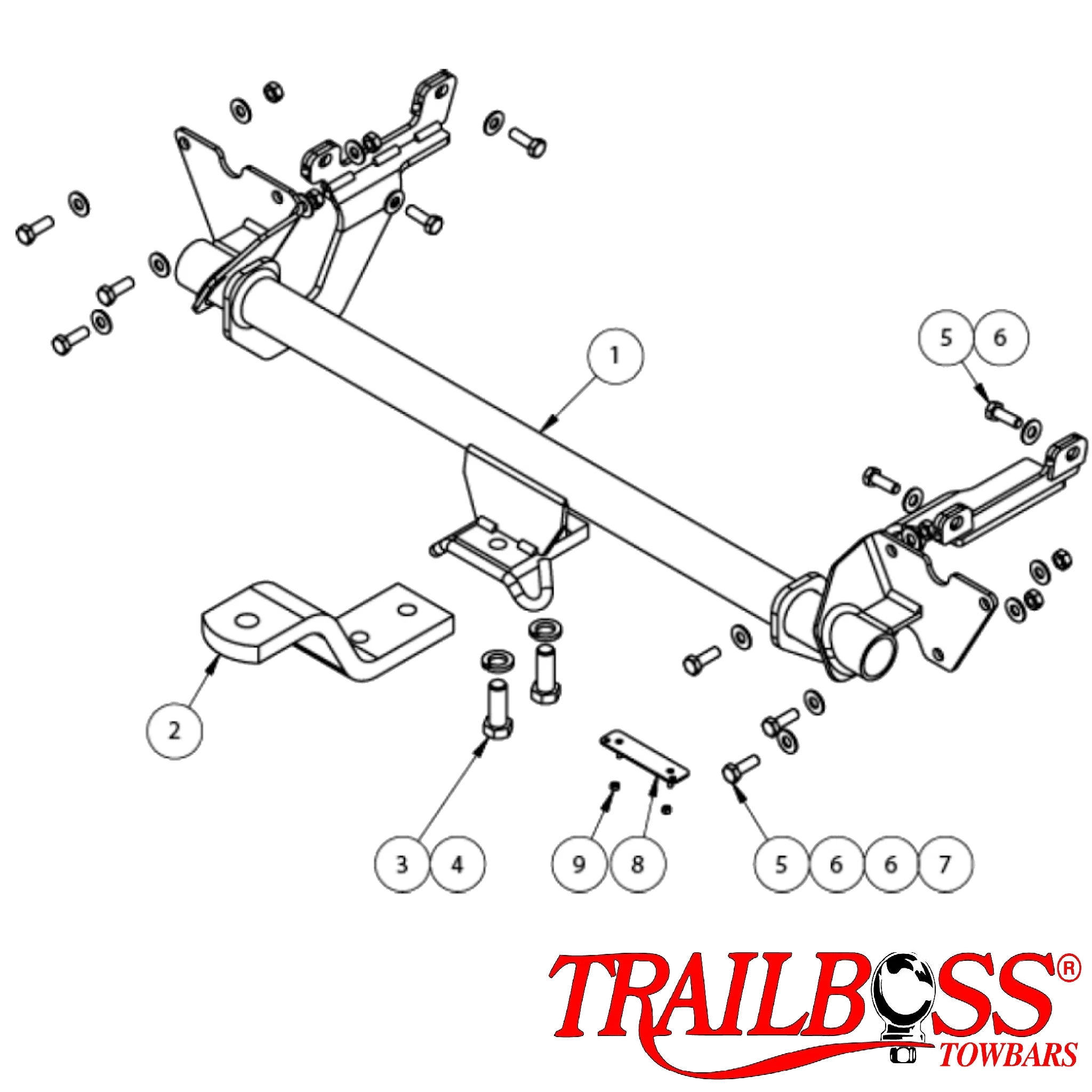 TrailBoss Towbar to suit TOYOTA YARIS HATCH 3 & 5D 10/2011-03/2017