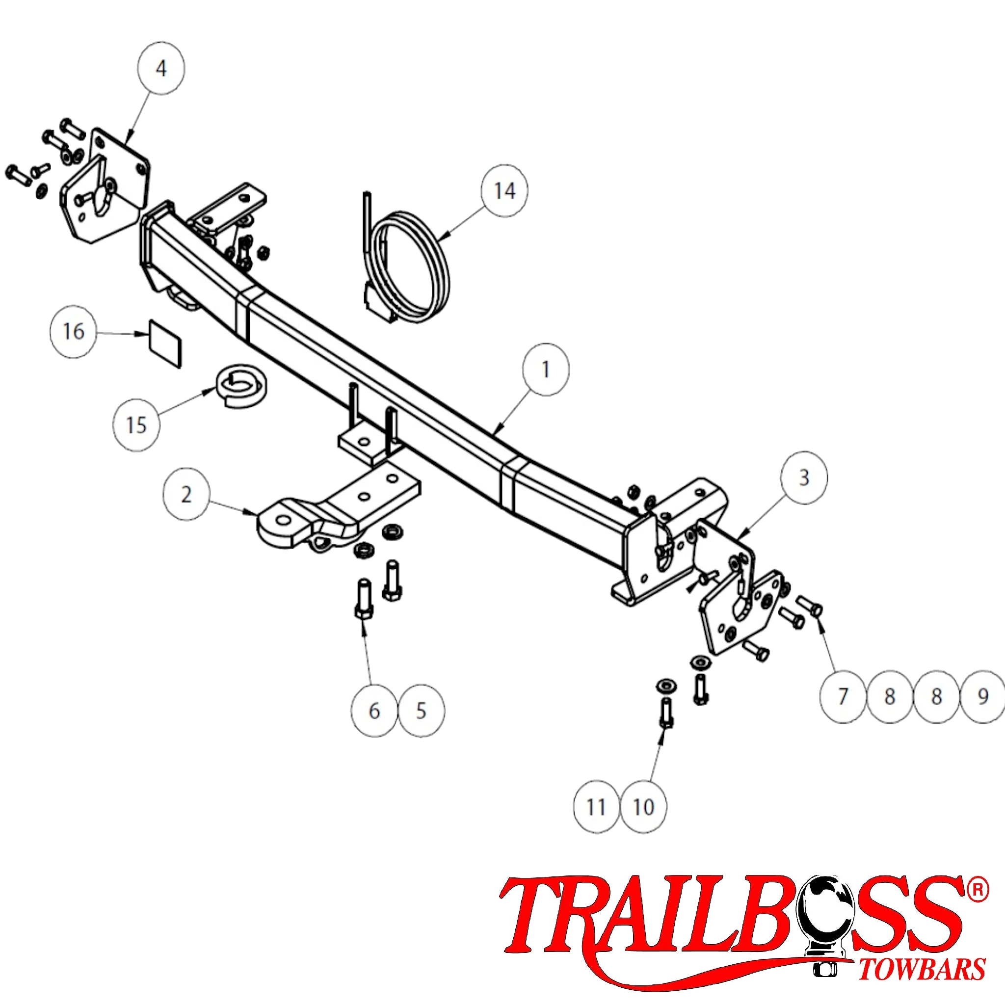 TrailBoss Towbar to suit TOYOTA COROLLA SEDAN 02/2014-09/2019