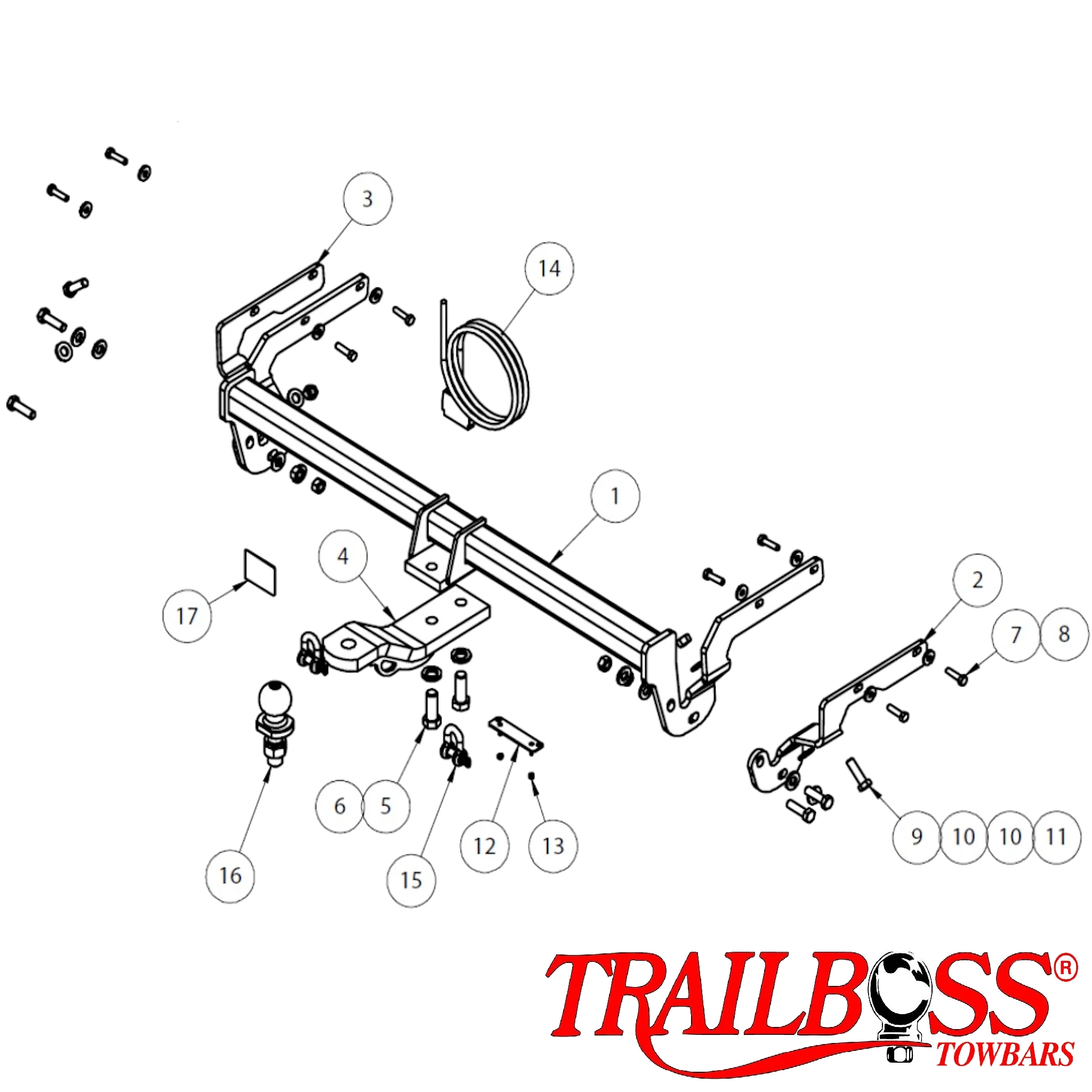 TrailBoss Towbar to suit TOYOTA CAMRY ATARA S/SL/SX & ALTISE 4D SEDAN 04/2015-08/2017