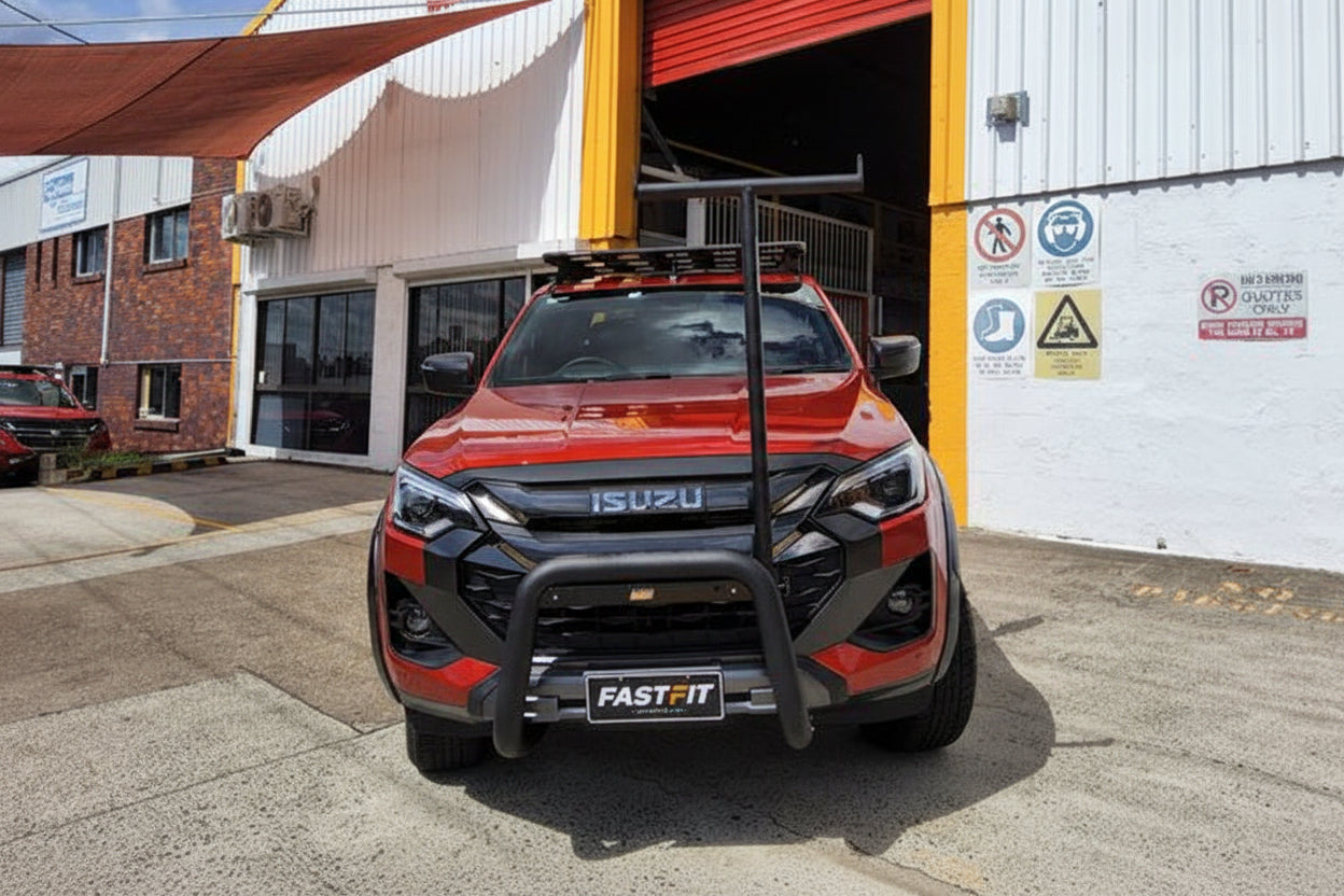 ALL BARS NUDGE BAR WITH SINGLE T-RACK TO SUIT ISUZU DMAX X-TERRAIN 07/2024-ON (FRONT RADAR)