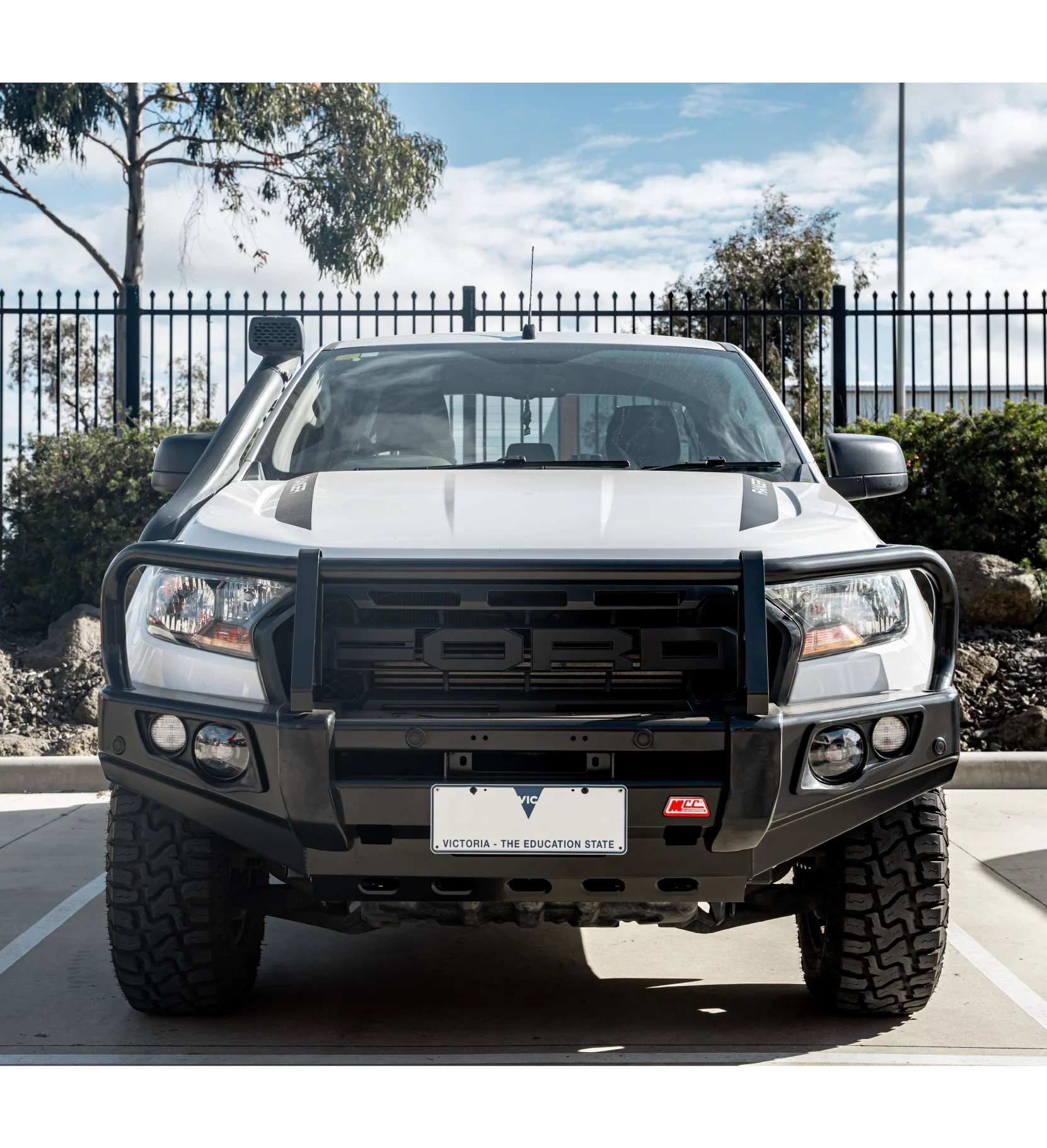 MCC 707-02 Falcon Bull Bars Black A-Frame Package (LED Foglight) to suit FORD Ranger/Everest Non Tech MK 2 Mk 3 2016-2021