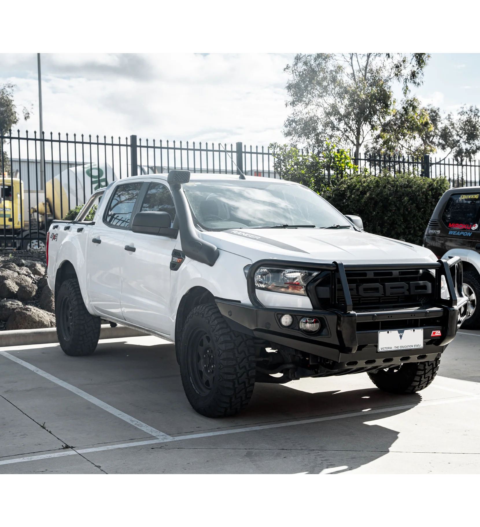 MCC 707-02 Falcon Bull Bars Black A-Frame Package (LED Foglight) to suit FORD Ranger/Everest Non Tech MK 2 Mk 3 2016-2021
