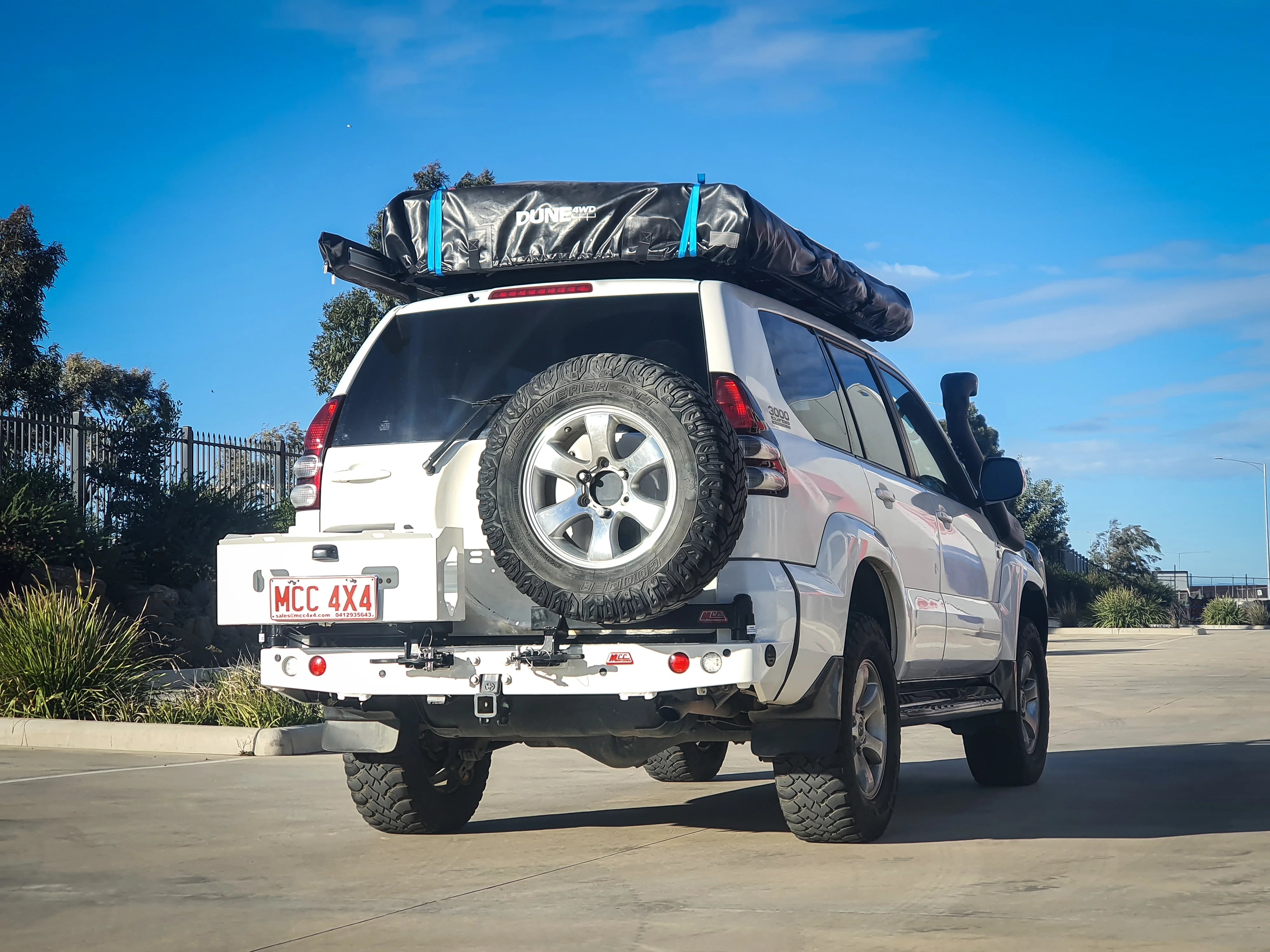 MCC 022-02 Rear Wheel Carrier Double Jerry Can Holder Package to suit Toyota Prado 120 2002-2009