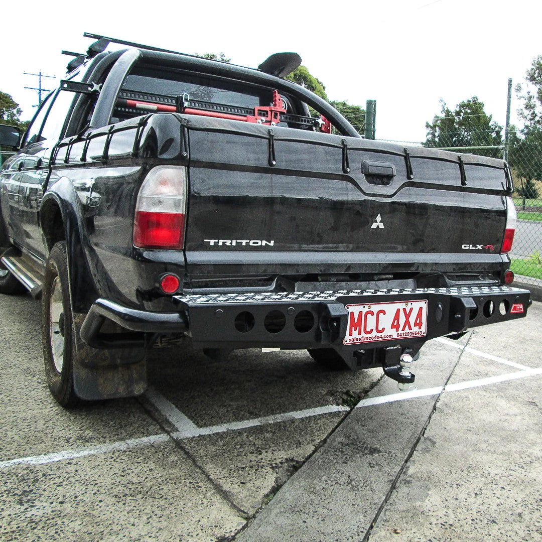 MCC 022-03 Jack Rear Bar with Chrome Step Plate Package TO SUIT MITSUBISHI TRITON (MK) 1996-2006