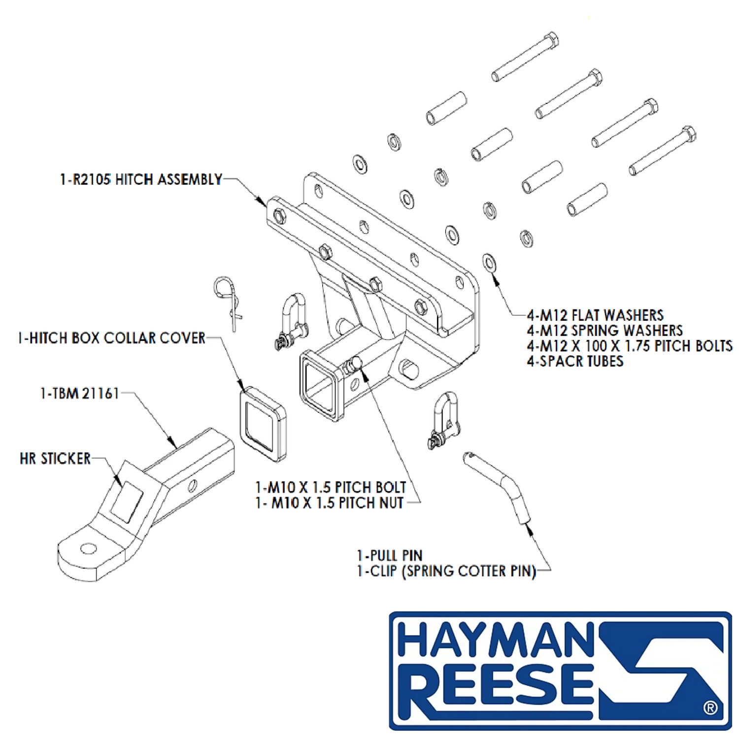 Hayman Reese Towbar for Jeep Commander XH SUV 06/2006 - 01/2011