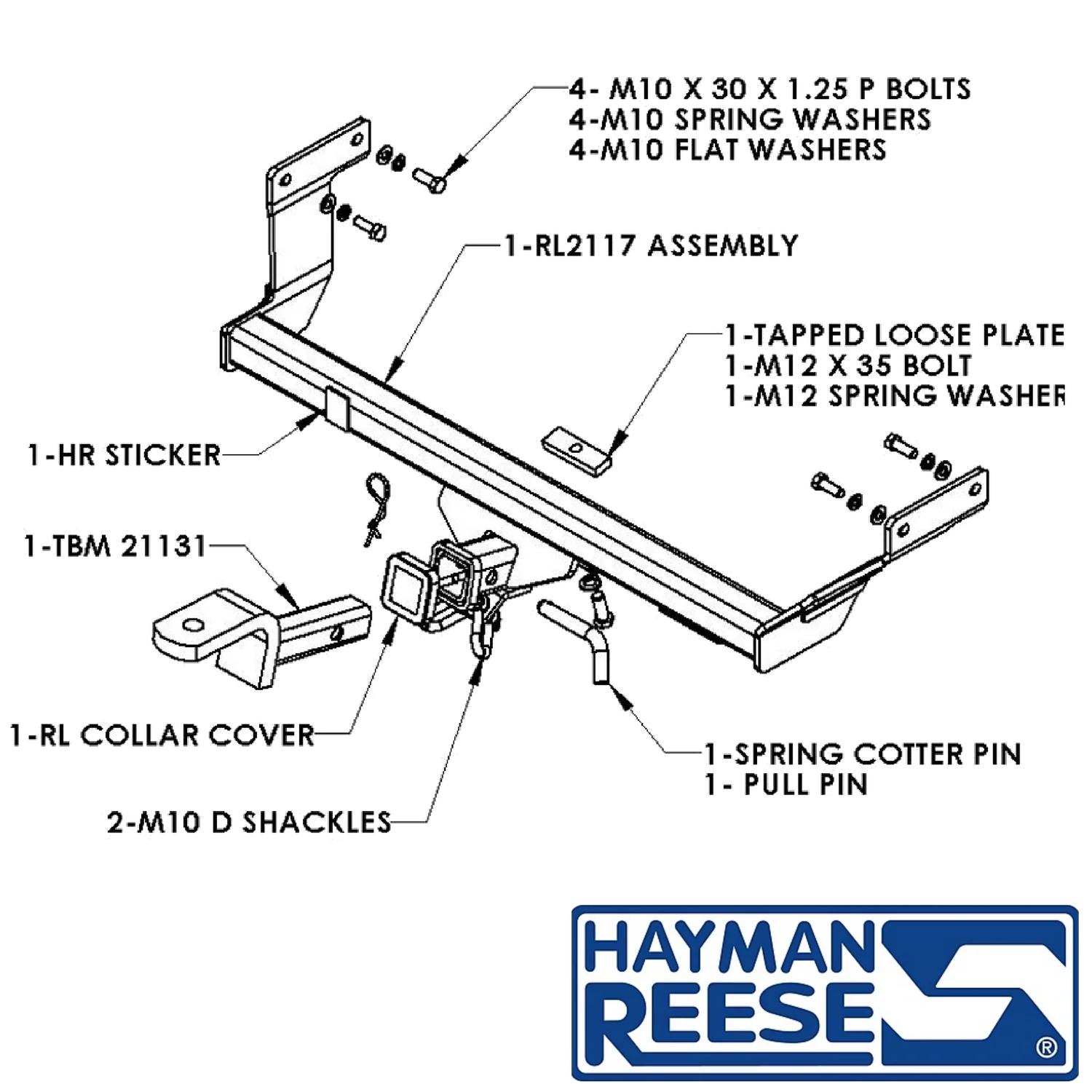 Hayman Reese Towbar to suit Hyundai Sonata NF Sedan 06/2005 - 12/2010