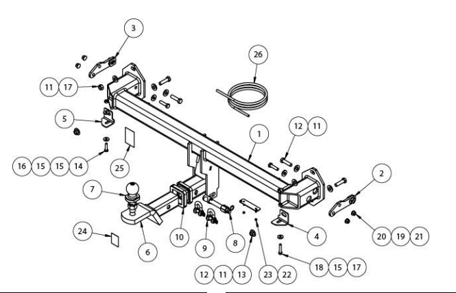 Hayman Reese Heavy Duty Towbar for MERCEDES GLC X253 09/2015-06/2018 (COMPUTER CODED TRAILER MODULE)