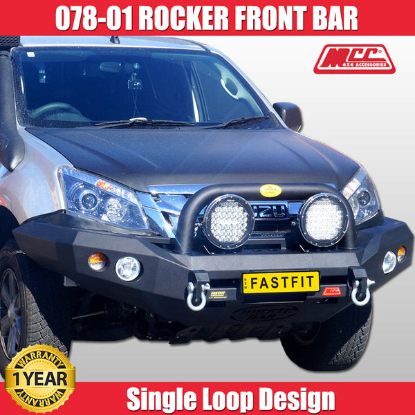 MCC 078-01 Single Loop Rocker Front BullBar-Black to suit Isuzu Dmax ...