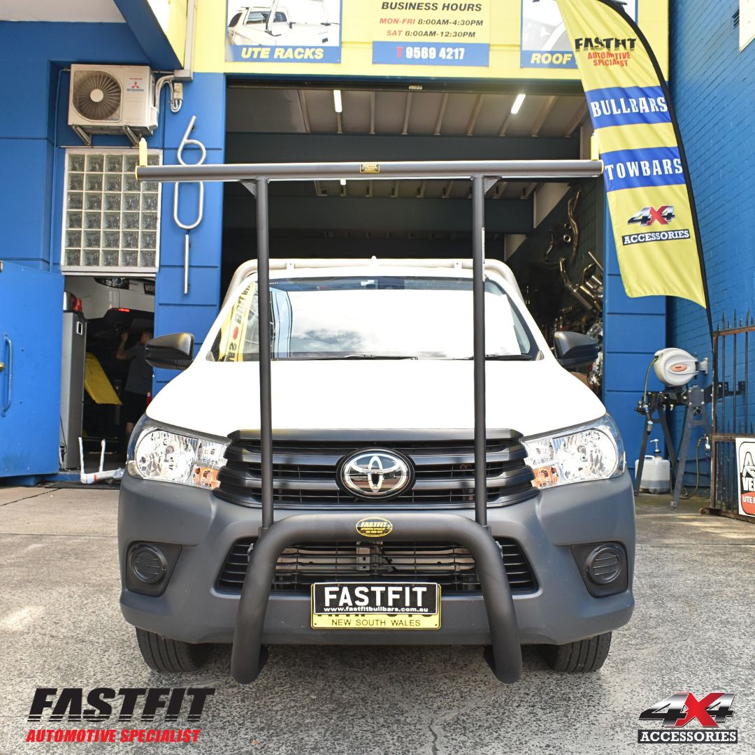 ALL BARS NUDGE BAR (BLACK) & H-RACK TO SUIT TOYOTA HILUX 2016-2020