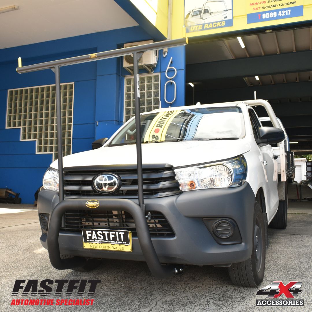 ALL BARS NUDGE BAR (BLACK) & H-RACK TO SUIT TOYOTA HILUX 2016-2020