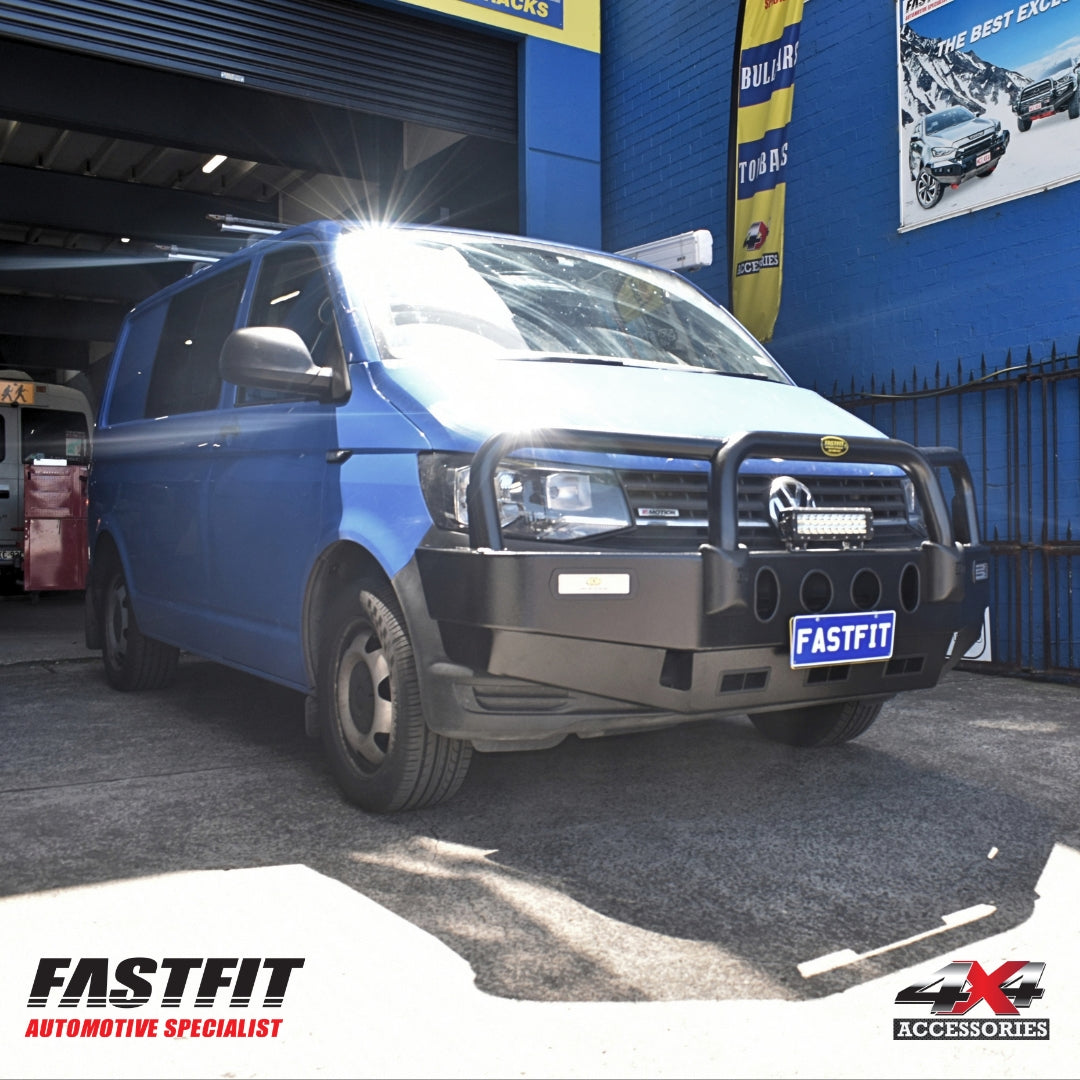 ECB Bull Bars (Black Ripple) to suit VOLKSWAGEN TRANSPORTER Bullbar (07/2015 to 05/2020)
