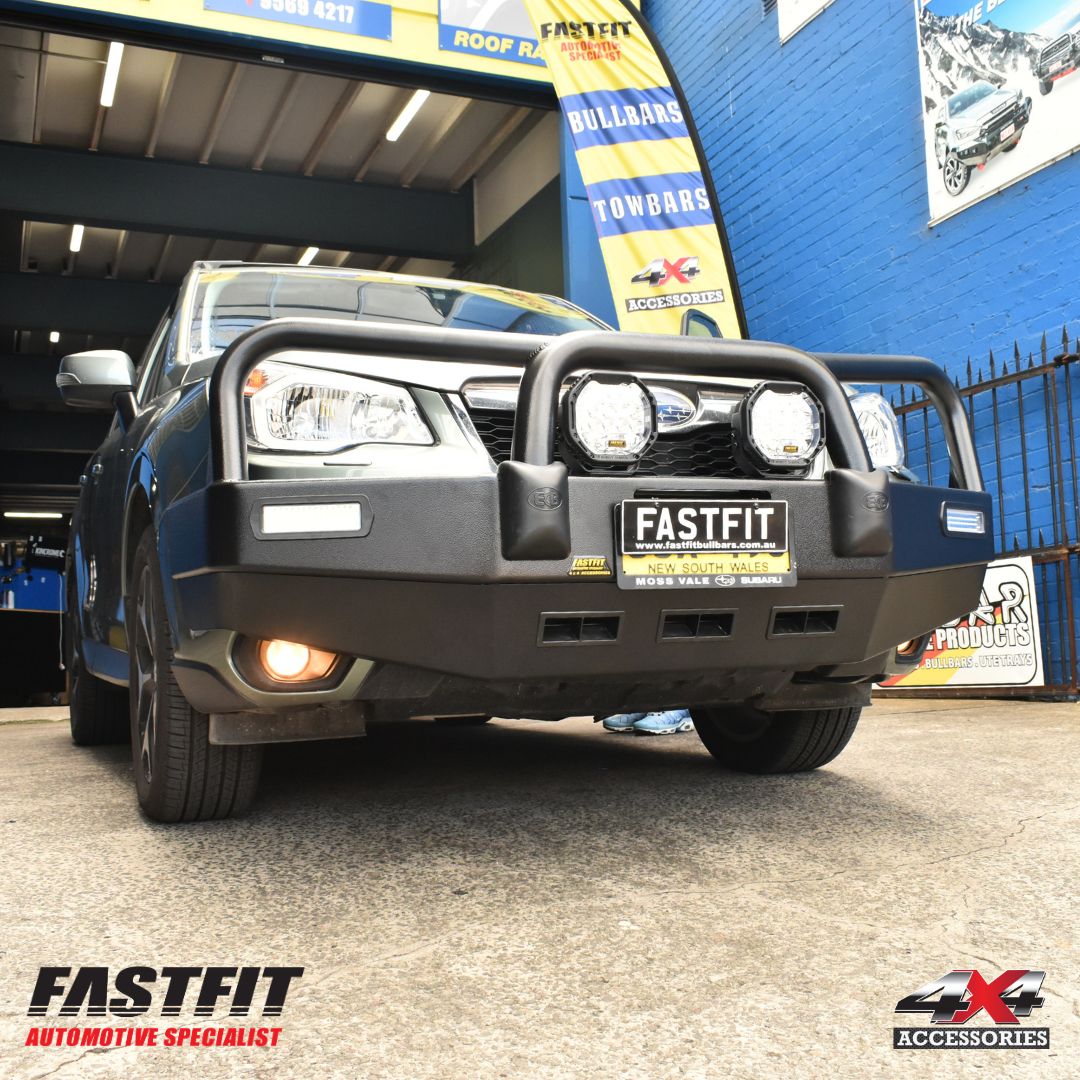 ECB BLACK RIPPLE BIG TUBE Bull Bars  TO SUIT ON SUBARU FORESTER NON XT 02/2013-12/2015