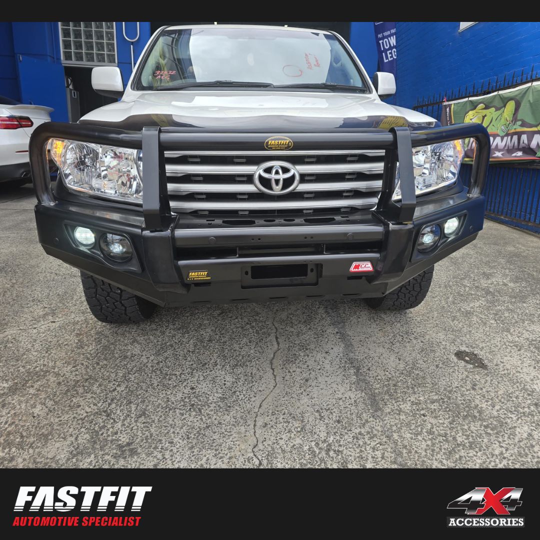 MCC 707-02 Falcon Bull Bars Black A-Frame Package (LED Foglight)to suit TOYOTA Land Cruiser 100 series 1998-2007