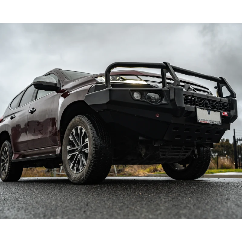 Pajero Sport QF QG 2020-On 707-02 Falcon Bull Bar Black A-Frame Package (LED Foglight)