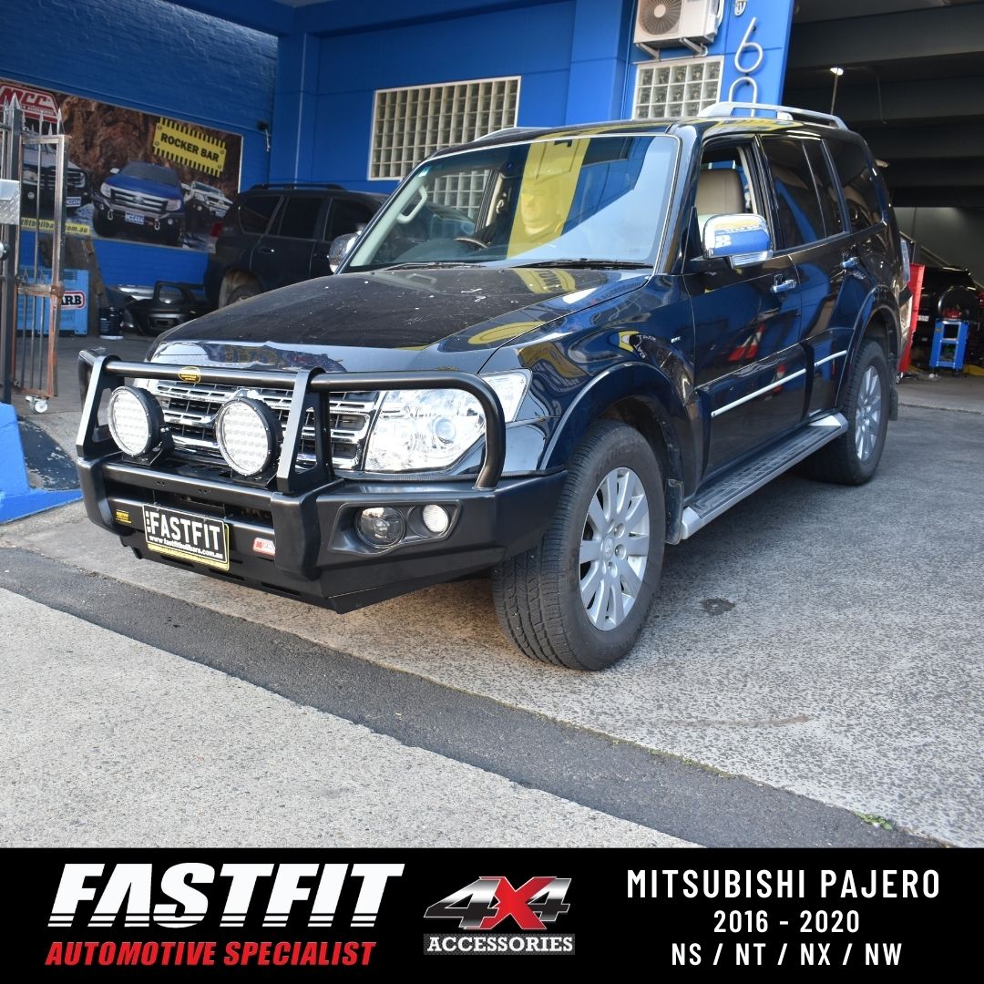 MCC 707-02 A-FRAME Falcon Bull Bars with Fog Lights to suit Mitsubishi NS,NT,NW Pajero 2006-2021