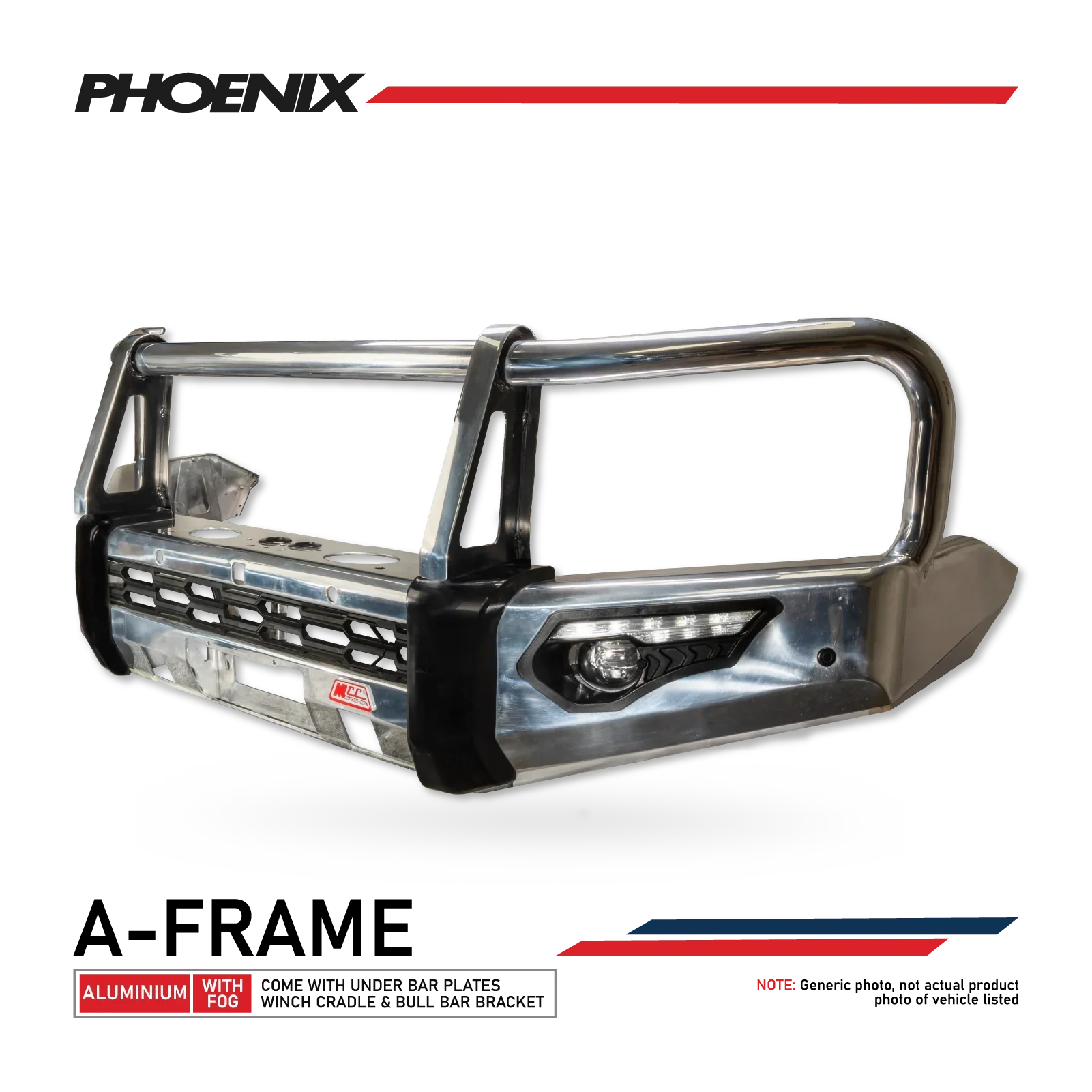 Toyota Hilux 2026-On (9th Gen) 808-02A Alloy Phoenix Bull Bar A-Frame Package