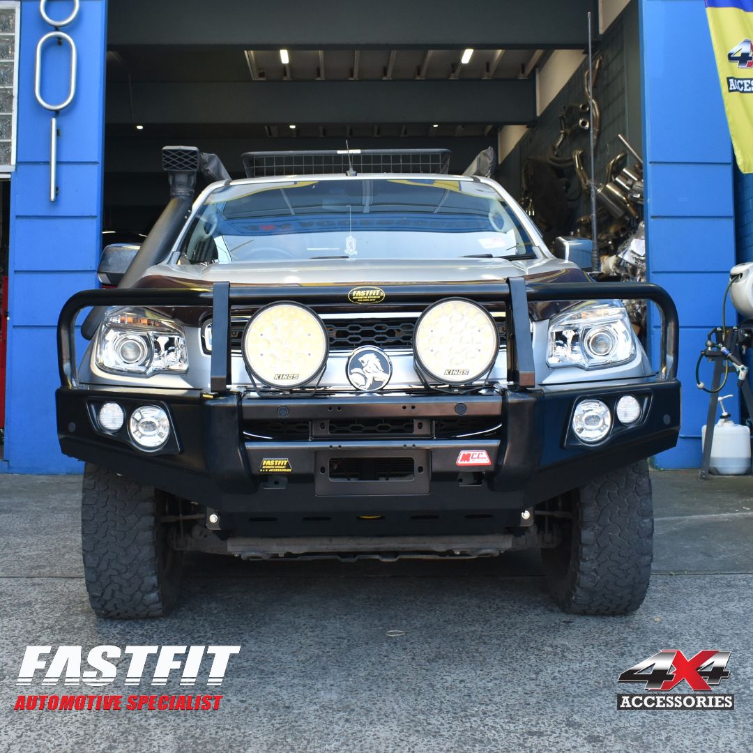 MCC 707-02 Falcon Bull Bars Black A-Frame Package (LED Foglight) to suit HOLDEN Colorado RG Colorado 7 2012-2016