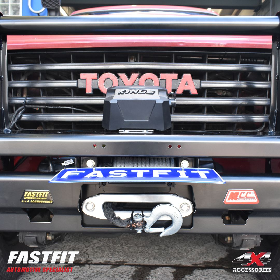 MCC 707-02 Falcon Bull Bar Black A-Frame Package (LED Foglight) to suit Toyota Land Cruiser 60 series 1980-1990