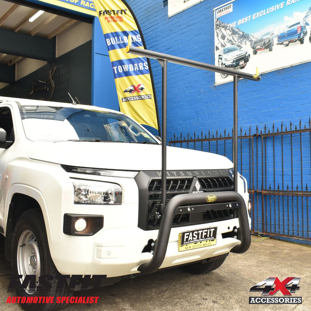 ALL BARS NUDGE BAR (BLACK) WITH H-RACK TO SUIT MITSUBISHI MV TRITON 2024