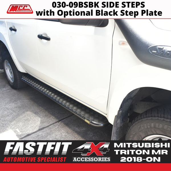 Ute Rear Step MCC 030-09BSBK Side Steps (Black Step Plate) to suit Mitsubishi Triton ...