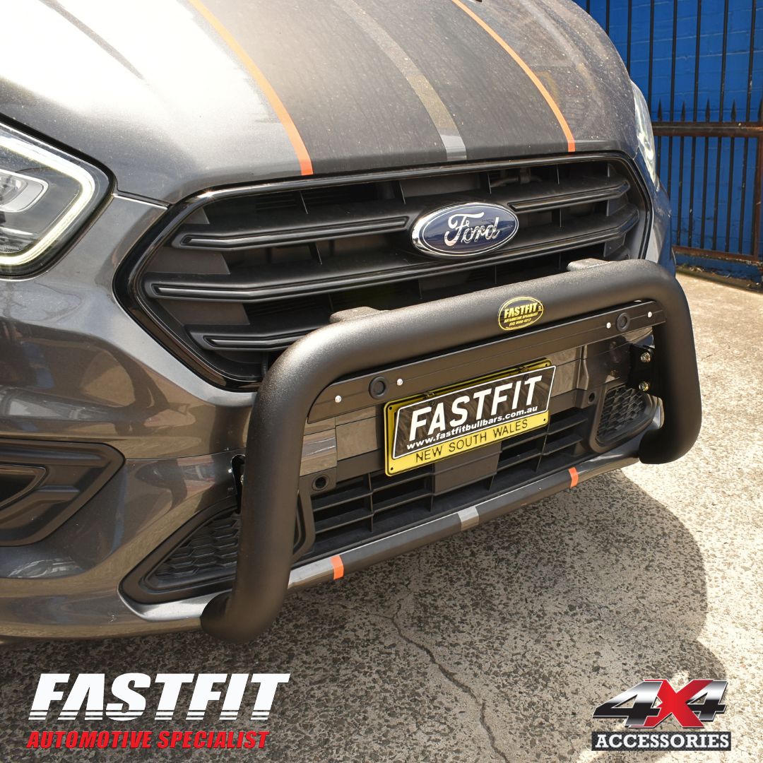 ALL BARS NUDGE BAR (BLACK) TO SUIT FORD TRANSIT CUSTOM WITH SENSORS 2018-ON
