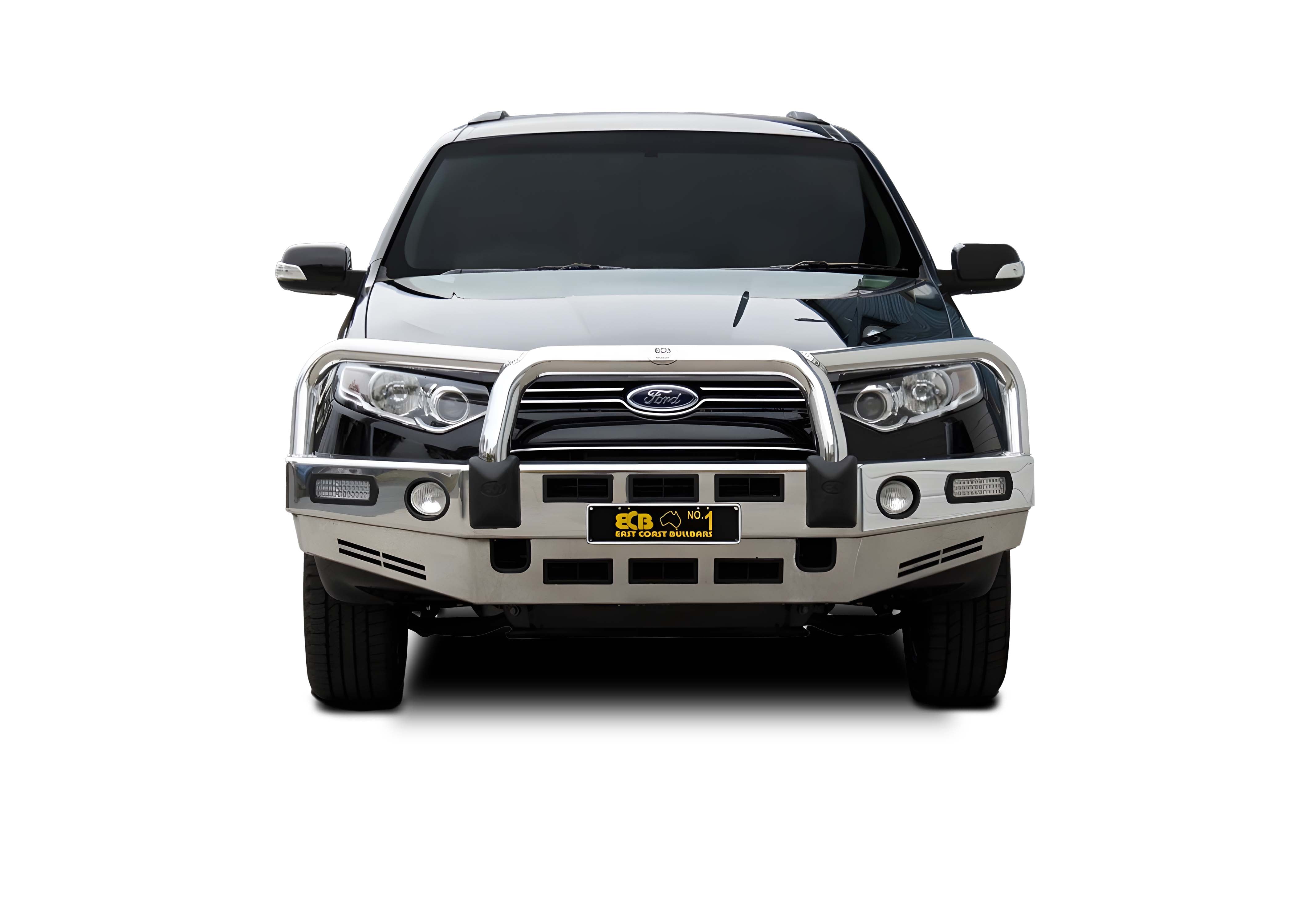 ECB Polished Alloy Bull Bars with Bumper Lights to suit FORD TERRITORY SZ (05/11 to 09/14)