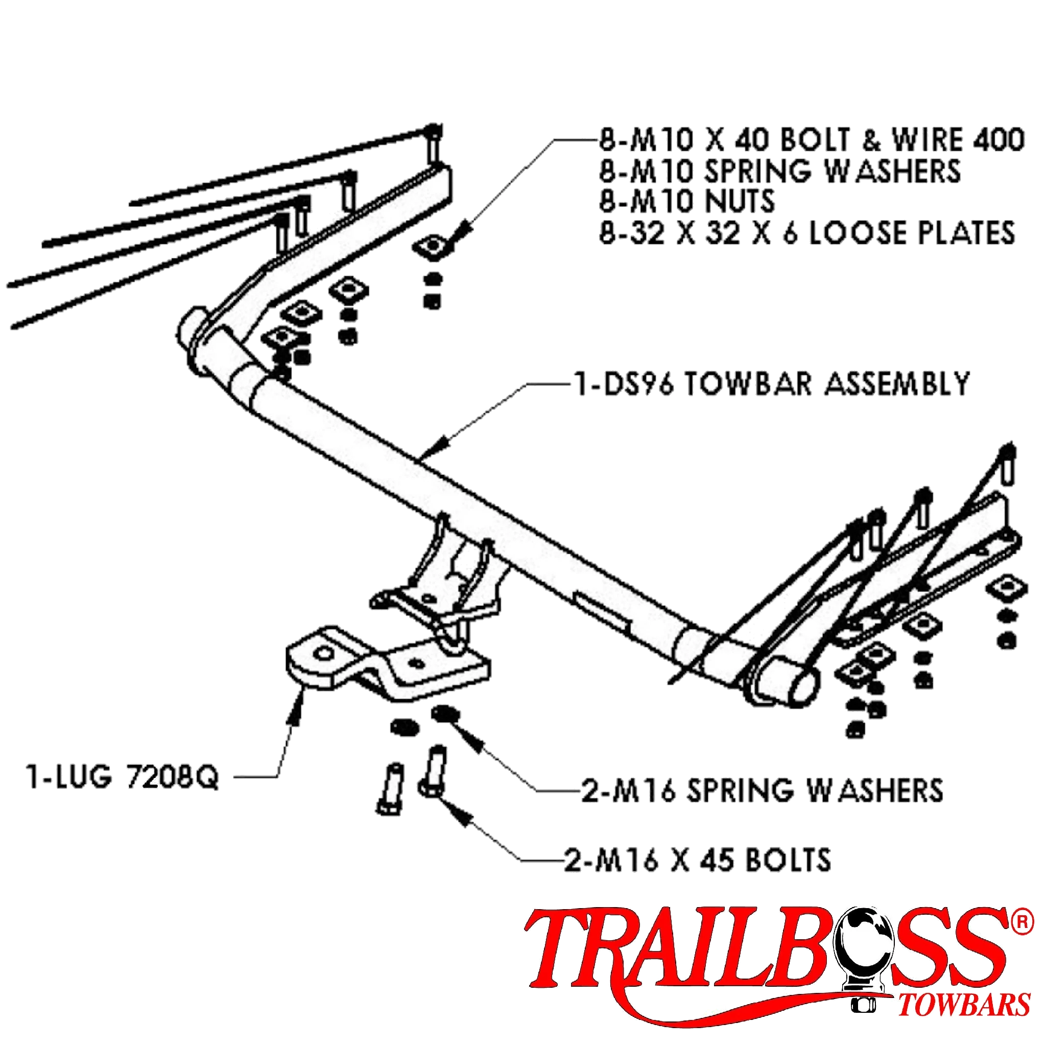 TrailBoss Towbar to suit NISSAN TIIDA HATCH SEDAN(AUTO ONLY) 02/2006 - 05/2012