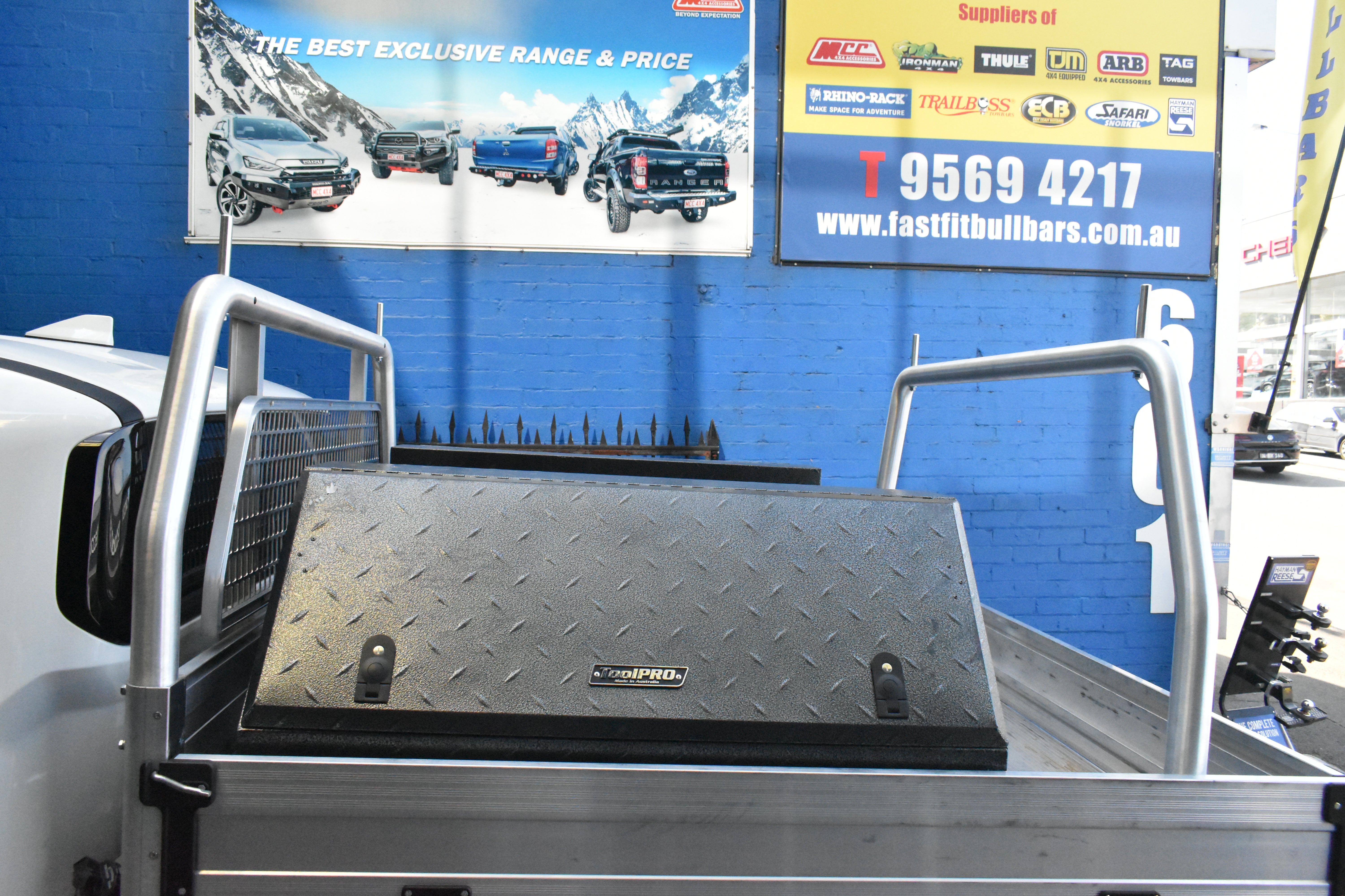 All Bars 76mm Front & Rear Ladder Rack (Polished Alloy) to suit KIA Tasman 2025-ON