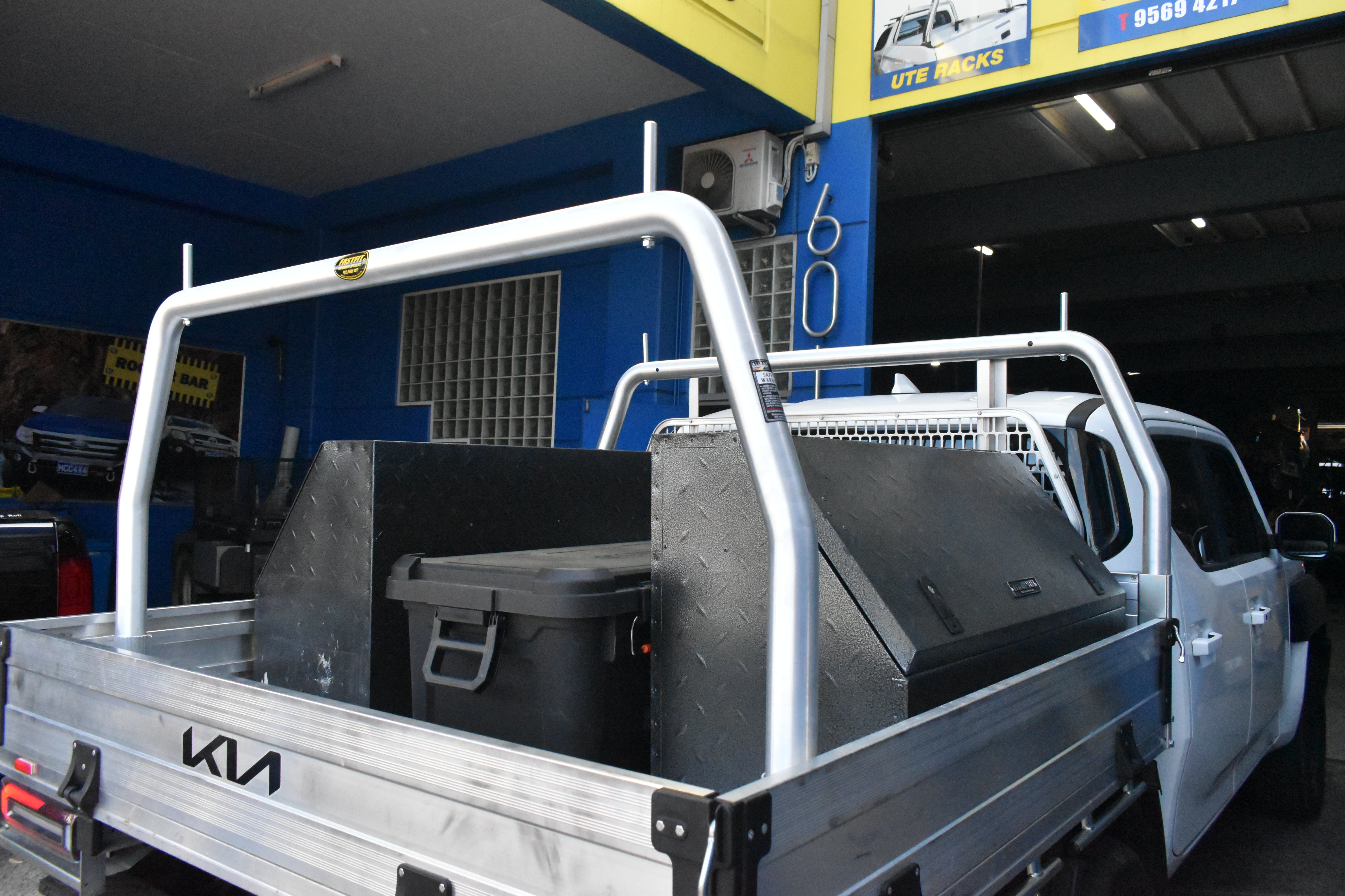All Bars 76mm Front & Rear Ladder Rack (Polished Alloy) to suit KIA Tasman 2025-ON