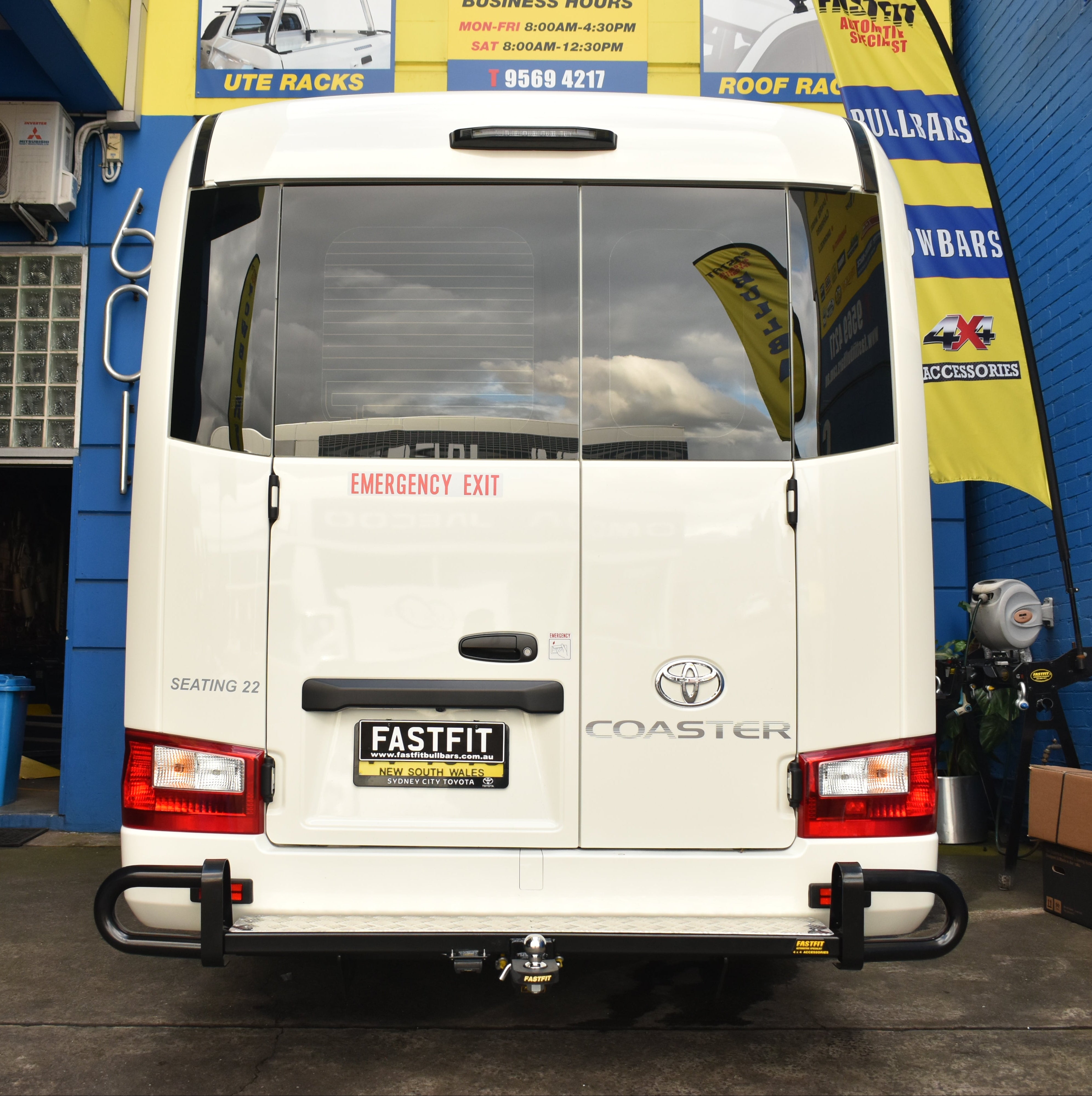 FORMULA REAR PROTECTION BAR WITH TOWBAR TO SUIT TOYOTA COASTER BUS 2026